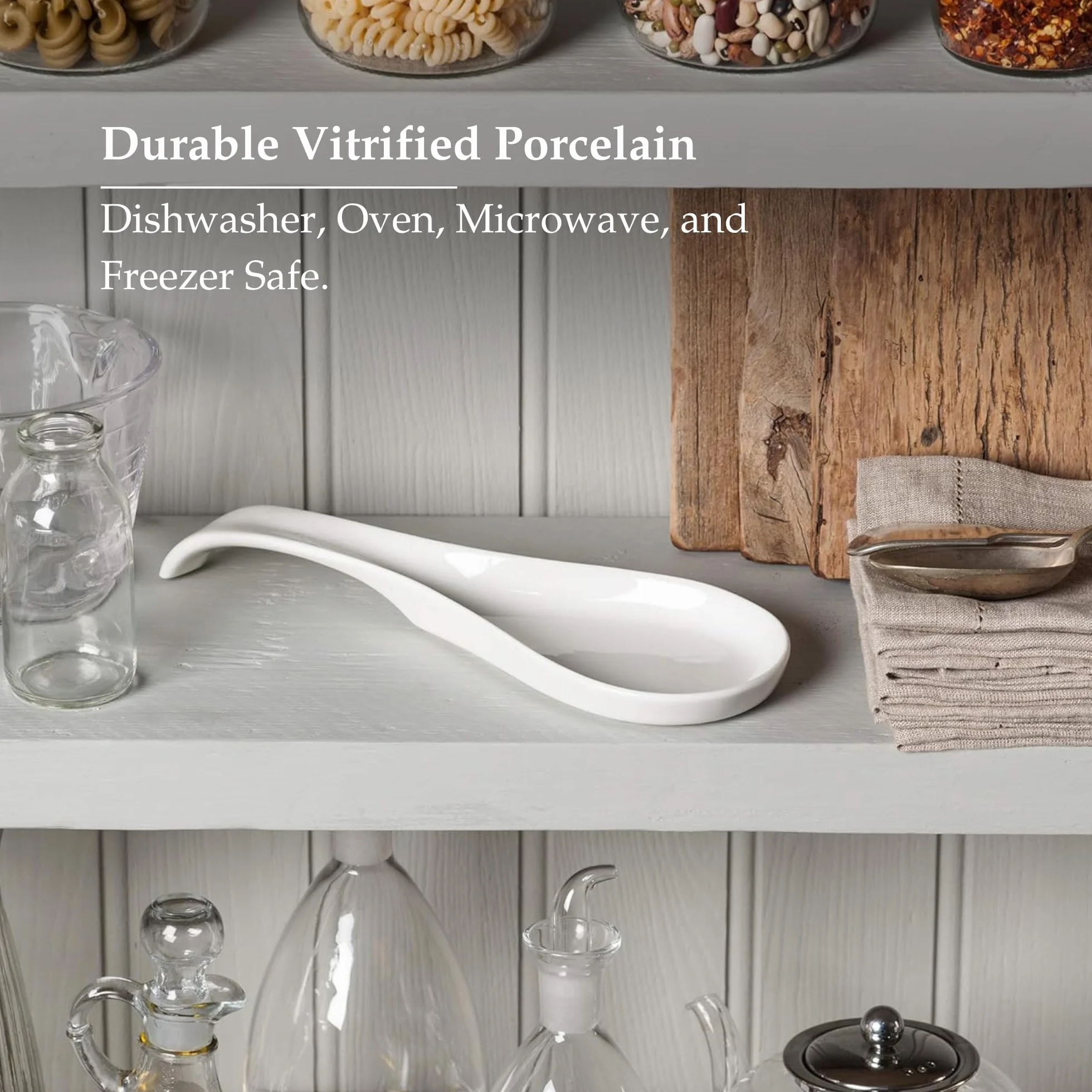 Wm Bartleet & Sons Tradycyjna porcelanowa podstawka na łyżki, biała