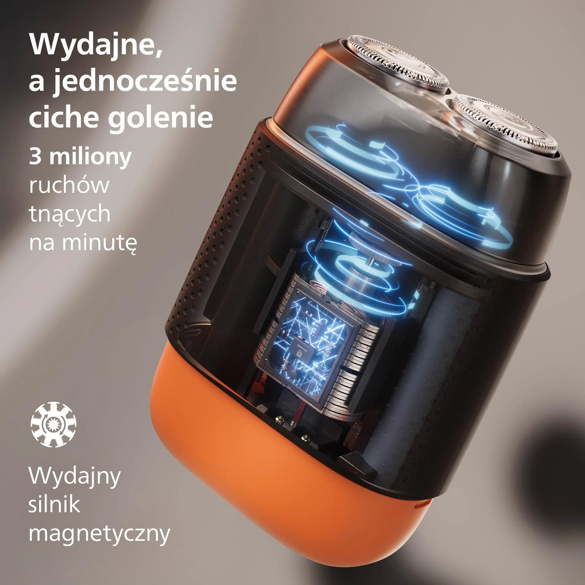 Philips Shaver 500 — kompaktowa golarka elektryczna, system Lift & Cut, ostrza SteelPrecision, głowice 3D Floating, golenie mokro i sucho, etui podróżne, blokada podróżna, magnetyczna nasadka, S595/05