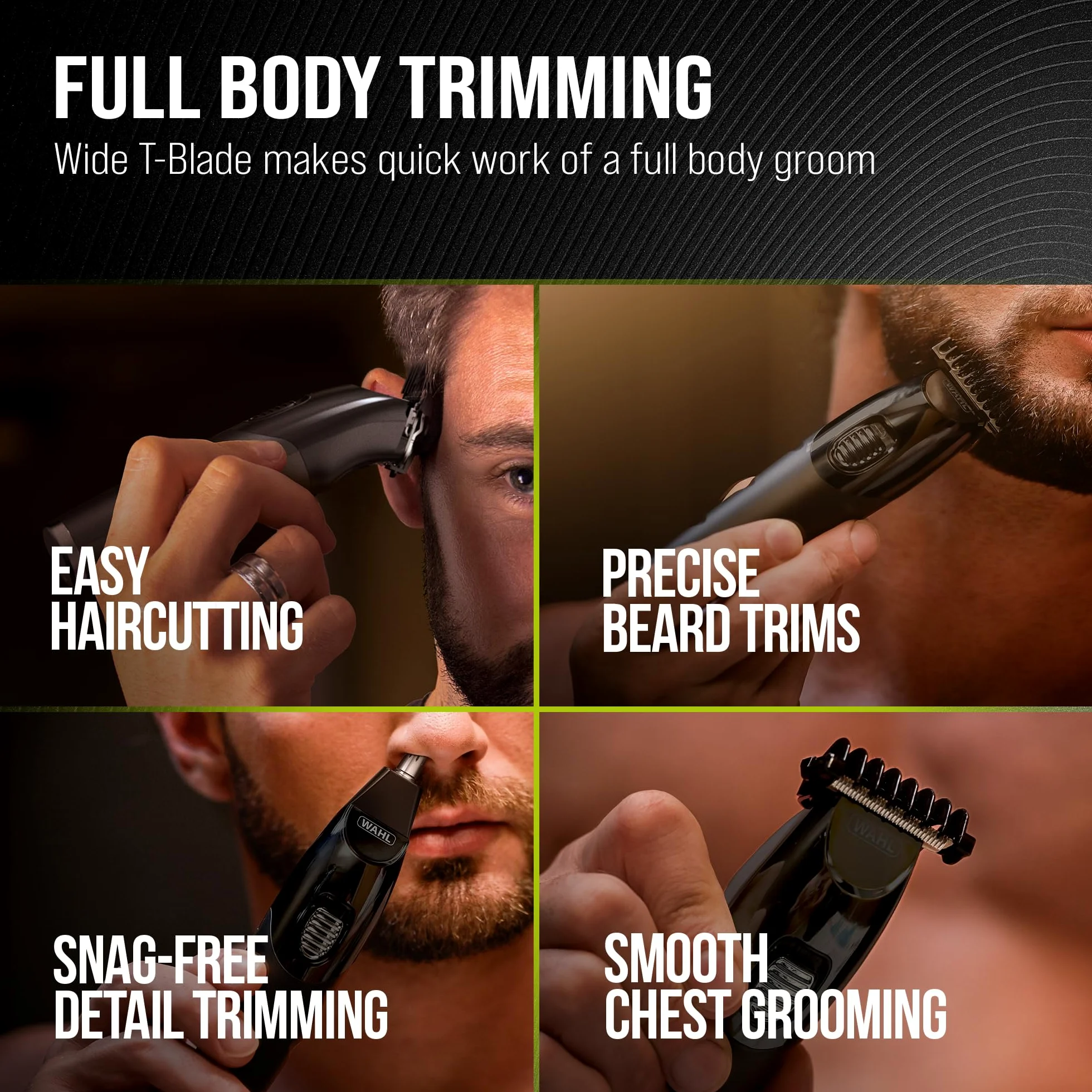 WAHL All in One Trimmer, Pielęgnacja Włosów, Brody, Uszu, Nosa i Ciała, Mocny Akumulator Litowy, 0,5-25 mm, 210 minut