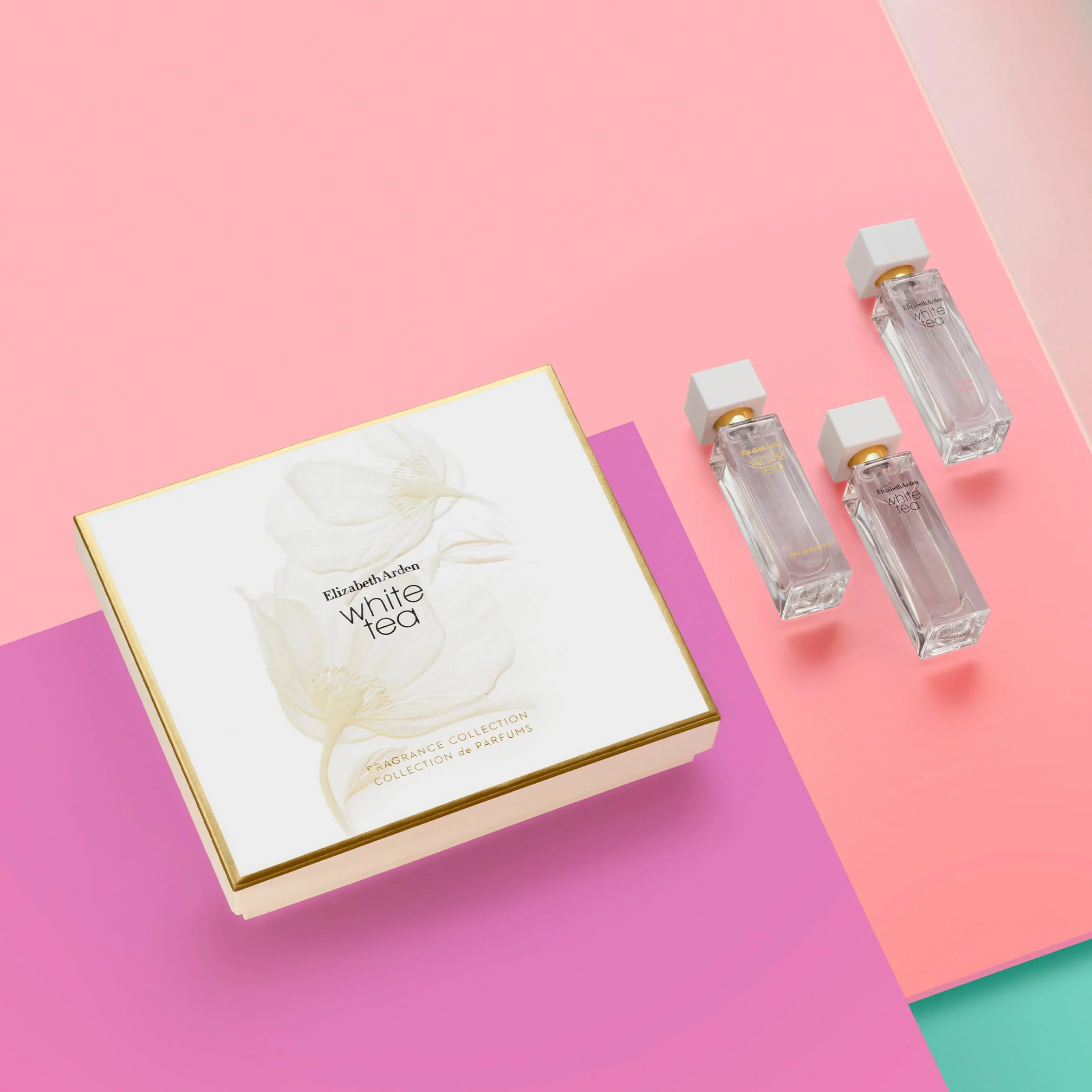 Elizabeth Arden, White Tea, żywy zapach, 3 miniatury po 10 ml, prezent dla kobiet