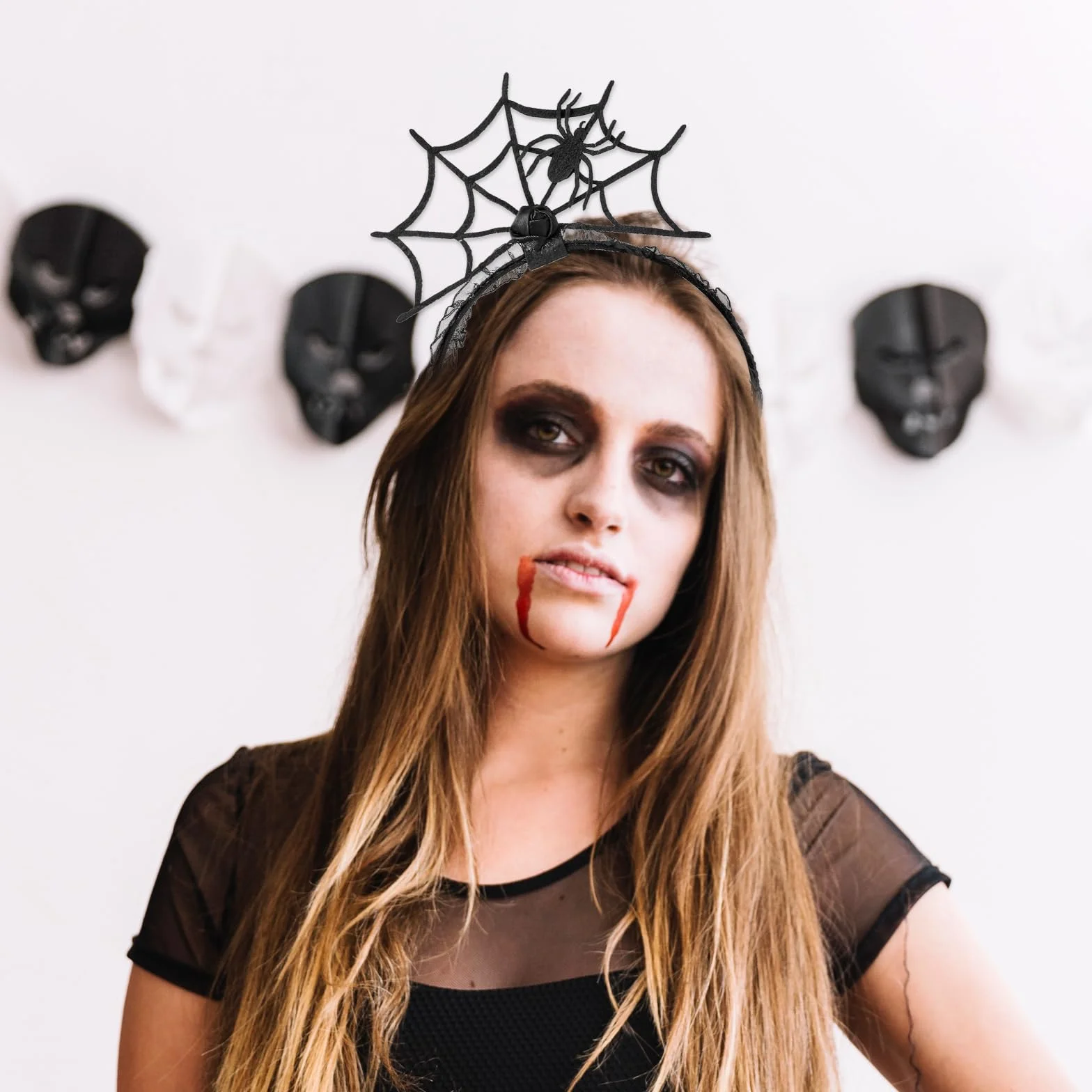 Opaska na głowę na Halloween, pajęczyna, obręcz do włosów, cosplay, maskarada, pająk, fascynator, nakrycie głowy, pająk, akcesoria do włosów dla kobiet, Halloween, impreza, cosplay, maskarada,