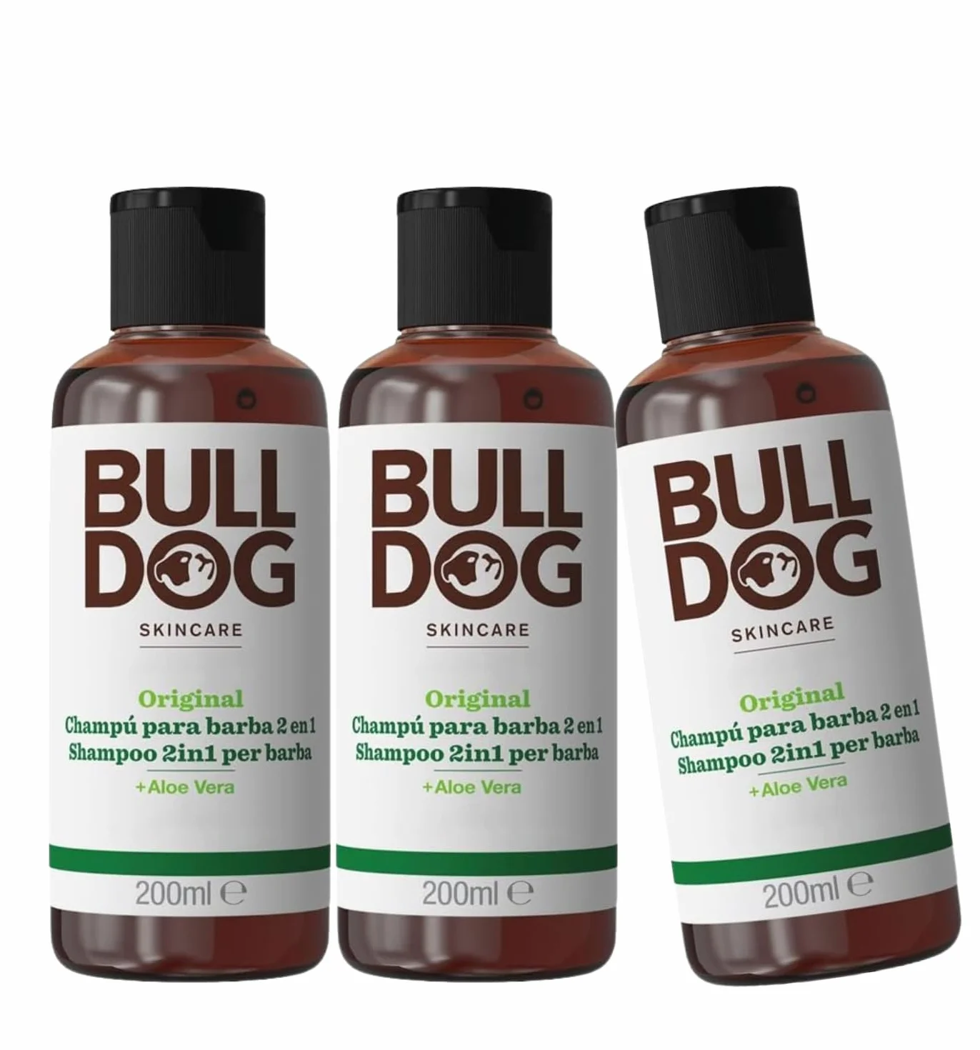 BULLDOG - Zestaw 3 szamponów i odżywek do brody, 3 x 200 ml