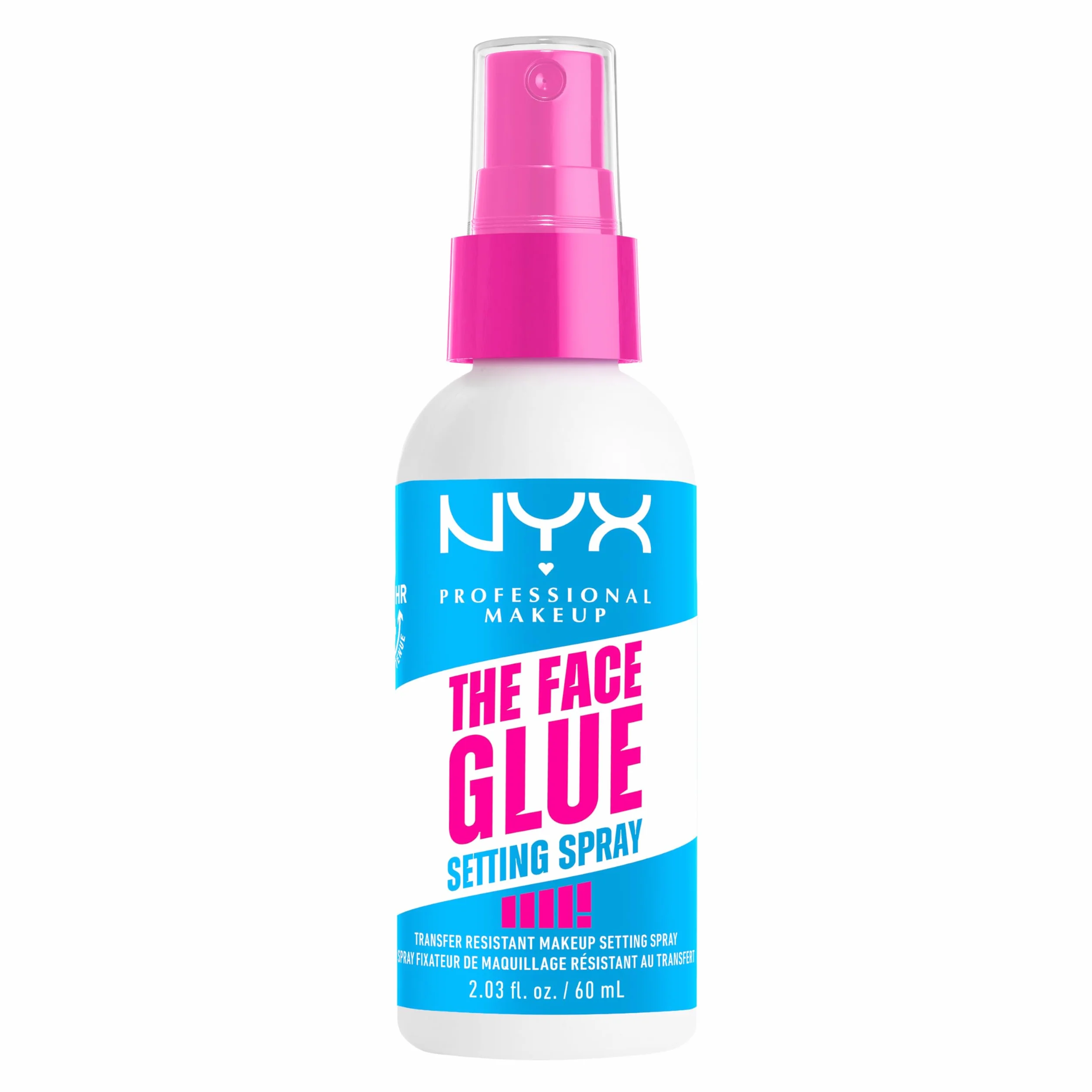 NYX Professional Makeup Spray do ustawiania, spray do makijażu, długotrwałe zużycie, odporny na transfer i wodoodporny, klej do twarzy, 60 ml