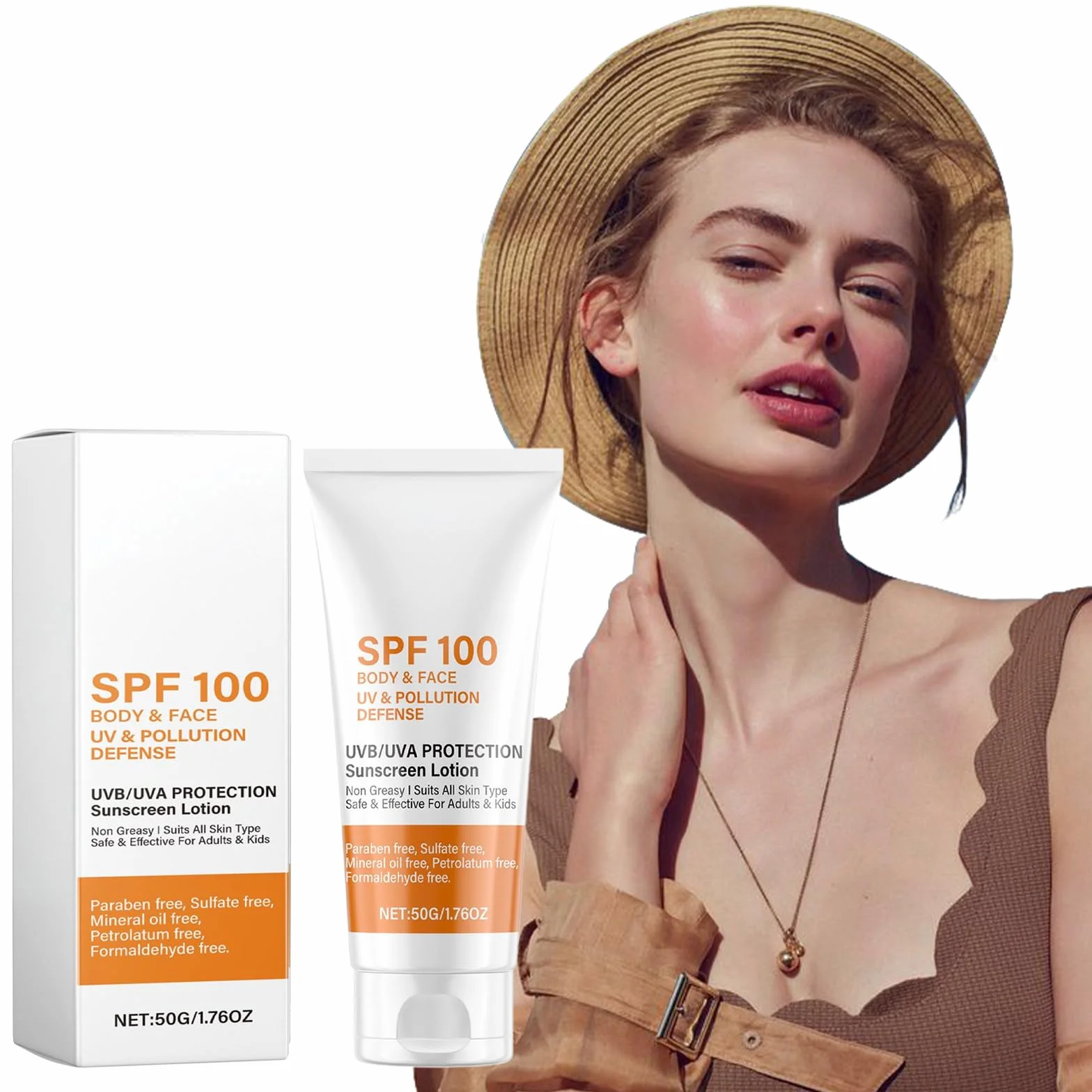 Filtr przeciwsłoneczny SPF 100 nawilżający 2 szt., krem przeciwstarzeniowy z ochroną UVA/UVB, wodoodporny i nietłusty, do twarzy i ciała, odpowiedni do wszystkich rodzajów skóry
