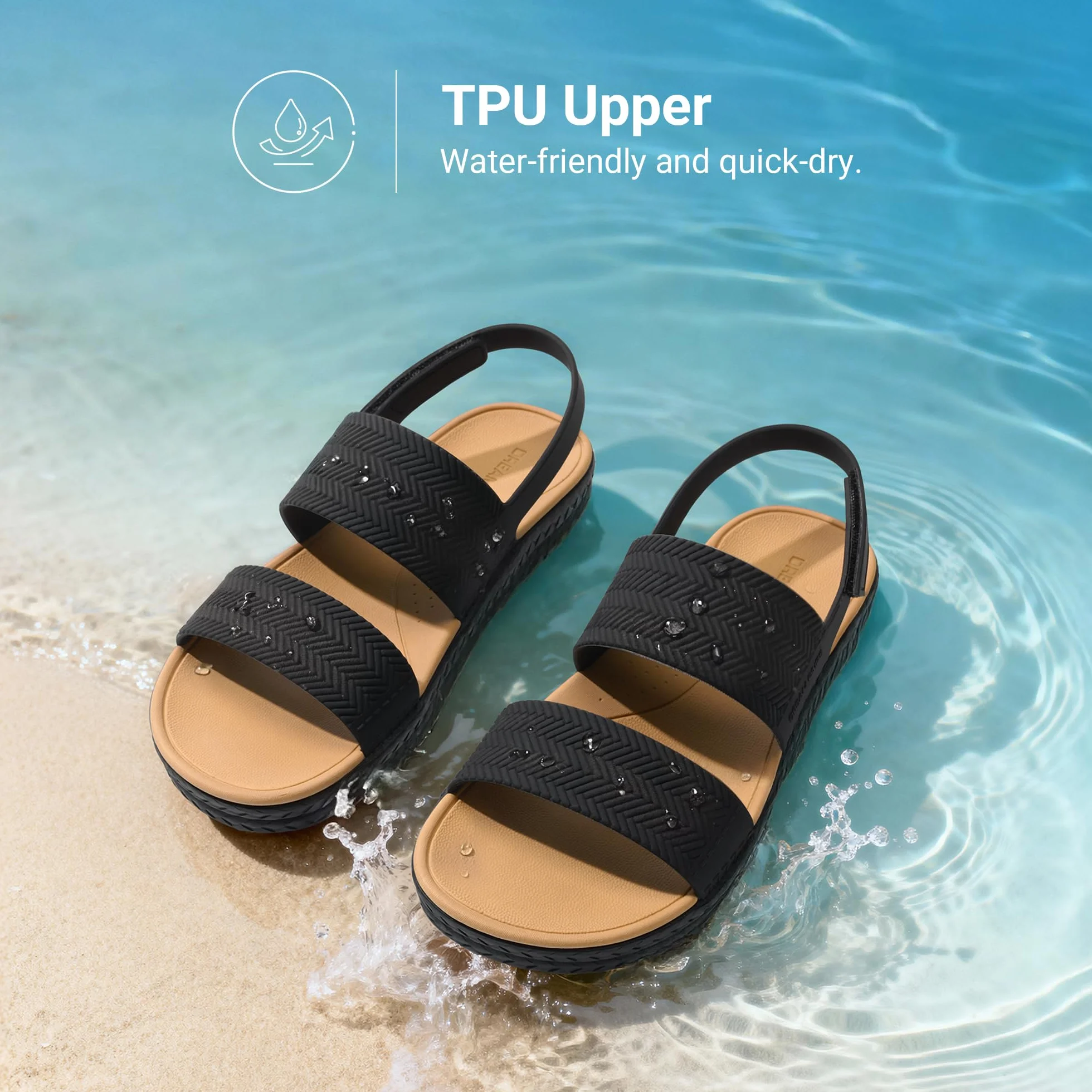 DREAM PAIRS Damskie sandały wodne wygodne płaskie platforma plażowa eleganckie letnie buty do chodzenia