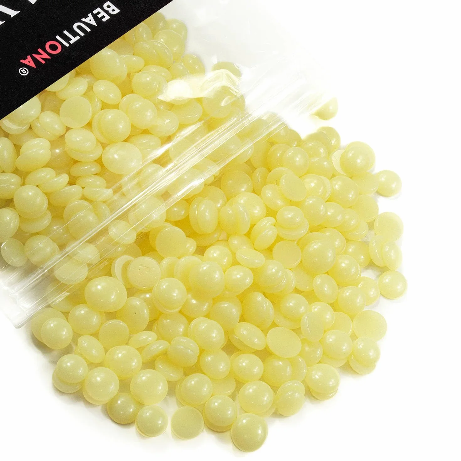 Naturalny wosk twardy w kroplach do depilacji, depilacja bez pasków na twarz, brwi, ramiona, nogi, strefę bikini, depilacja dla każdego rodzaju skóry (100 g, kolor miodowy)