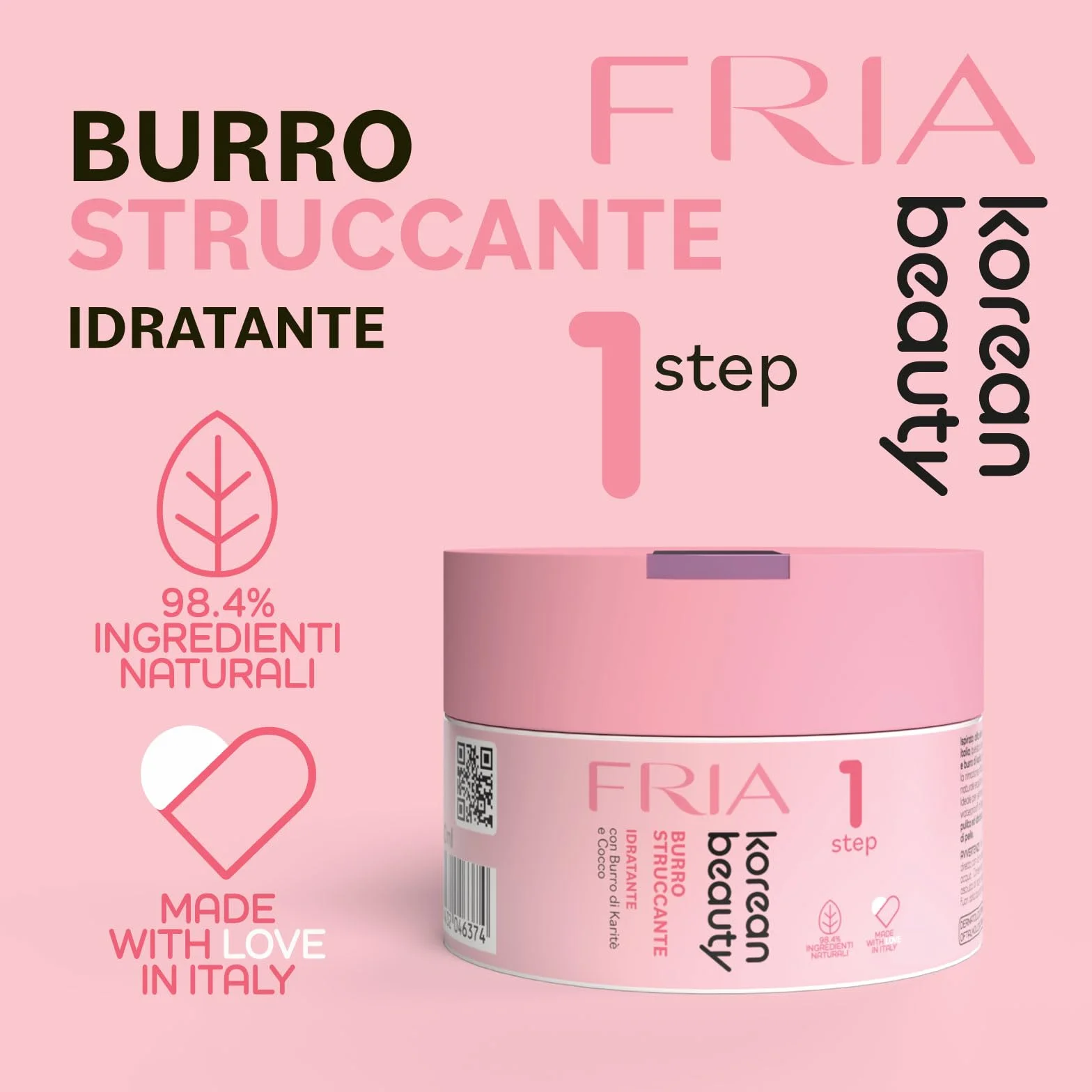 Fria Korean Beauty masło do demakijażu, wodoodporny makijaż, przetestowany na wrażliwych oczach i skórze, delikatny dla oczu i rzęs, opakowanie 80 ml