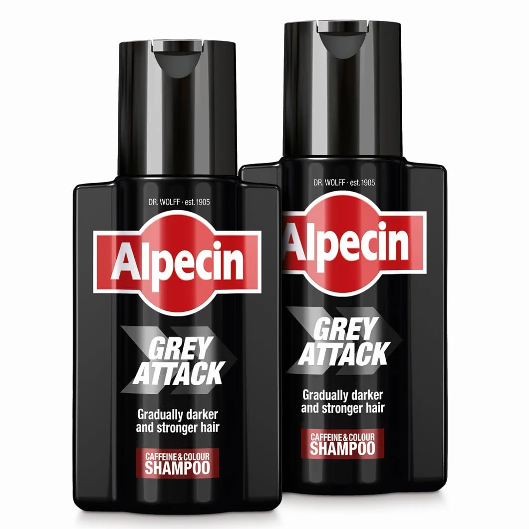 Alpecin Grey Attack Caffeine & Colour Shampoo for Men 2x 200ml