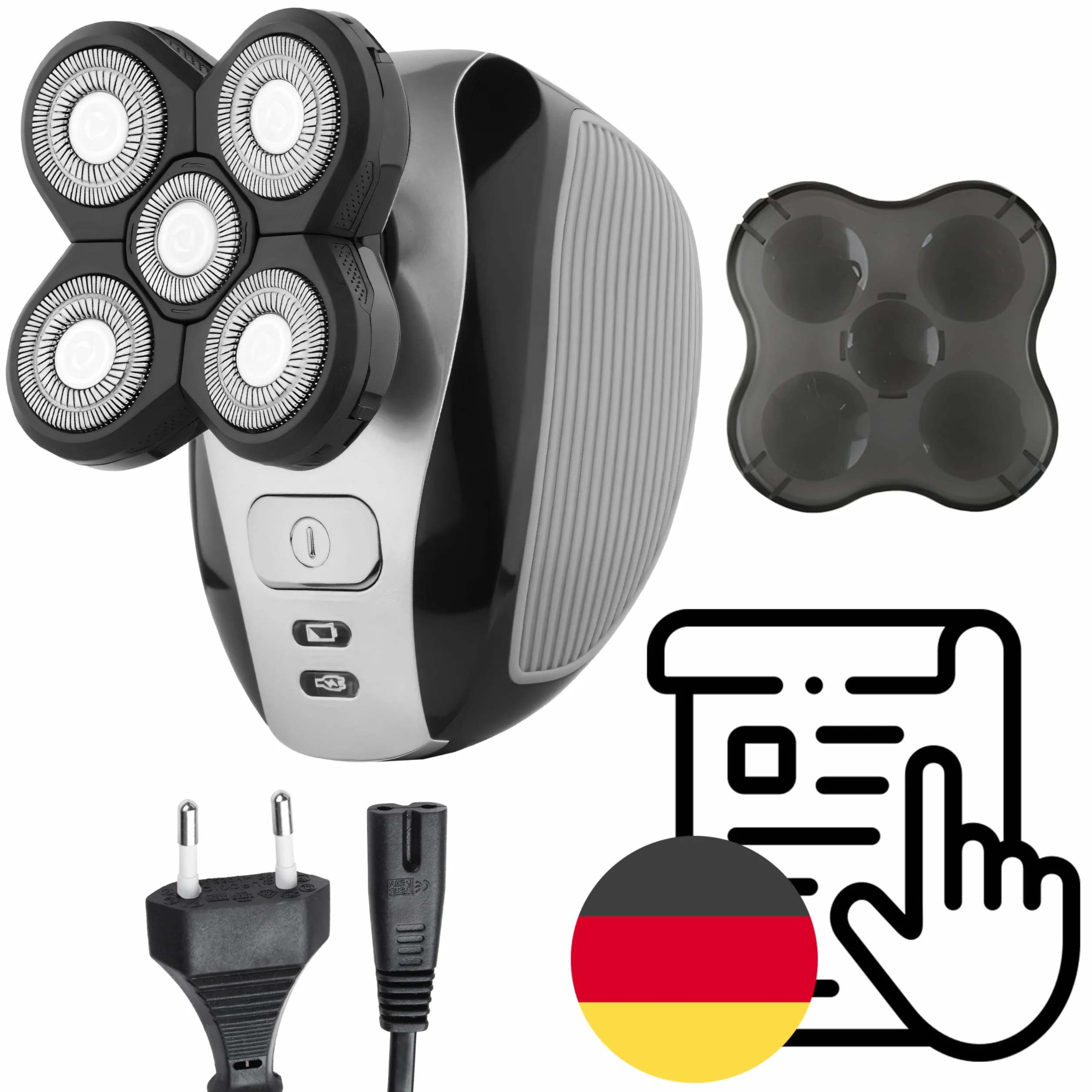 Retoo Golarka Męska Elektryczna IPX4 Trymer Bodygroomer 5 Głowic