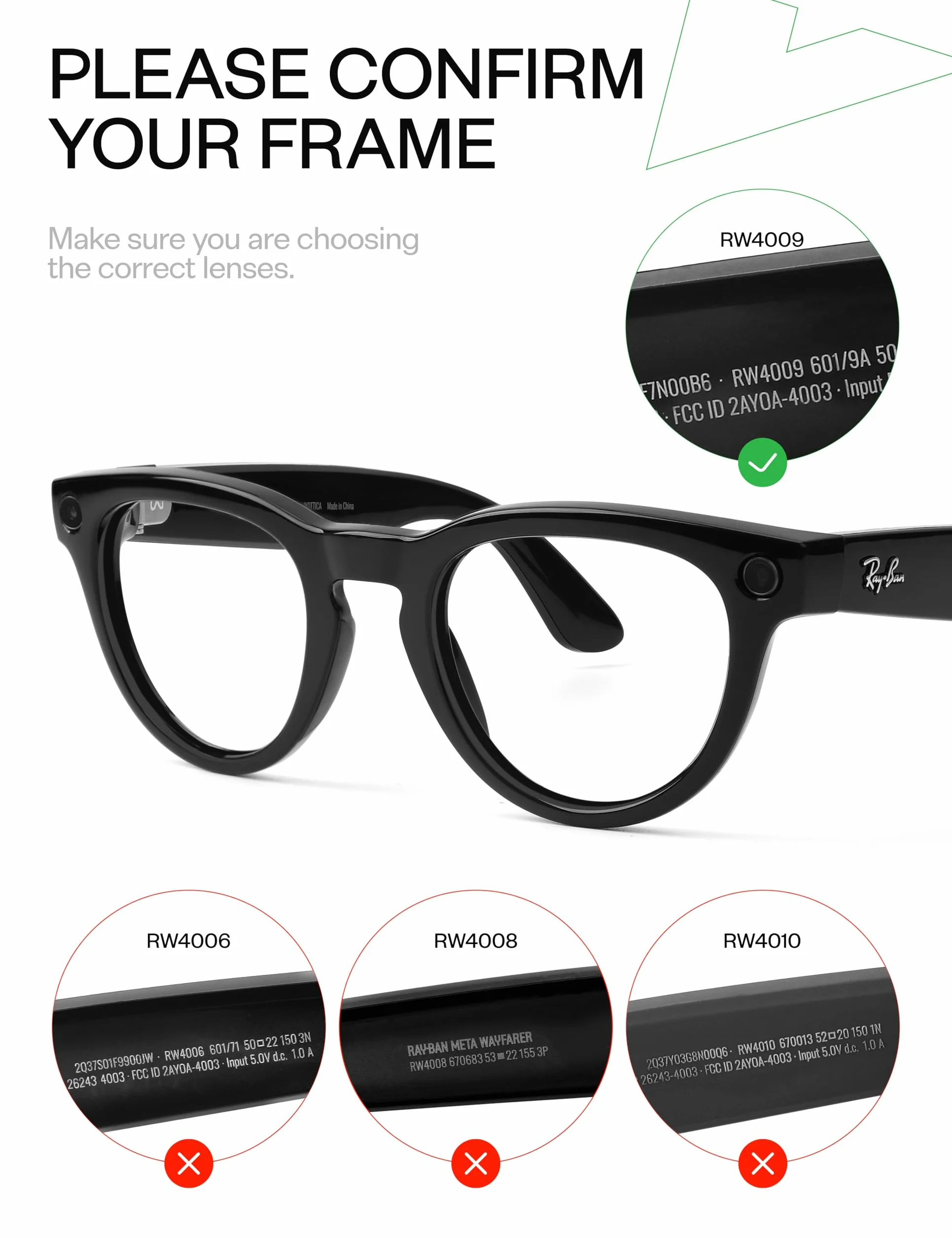 Mryok Zamienne soczewki do Ray-Ban Meta Headliner RW4009 50 mm - opcje