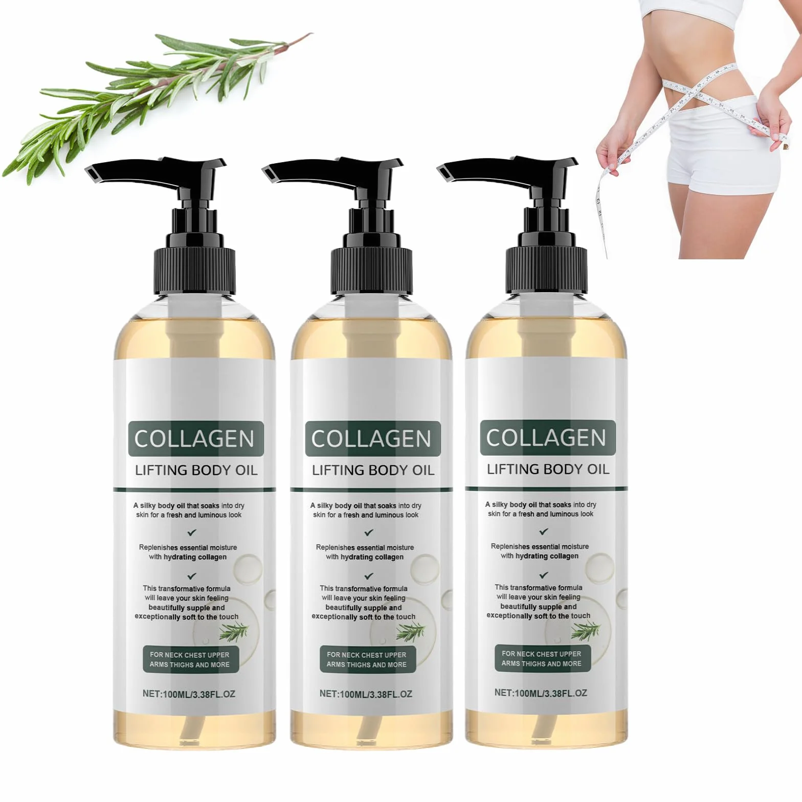 Kolagen Lifting Body Oil – olejek do ciała ujędrniający z ekstraktem z liści rozmarynu 100 ml