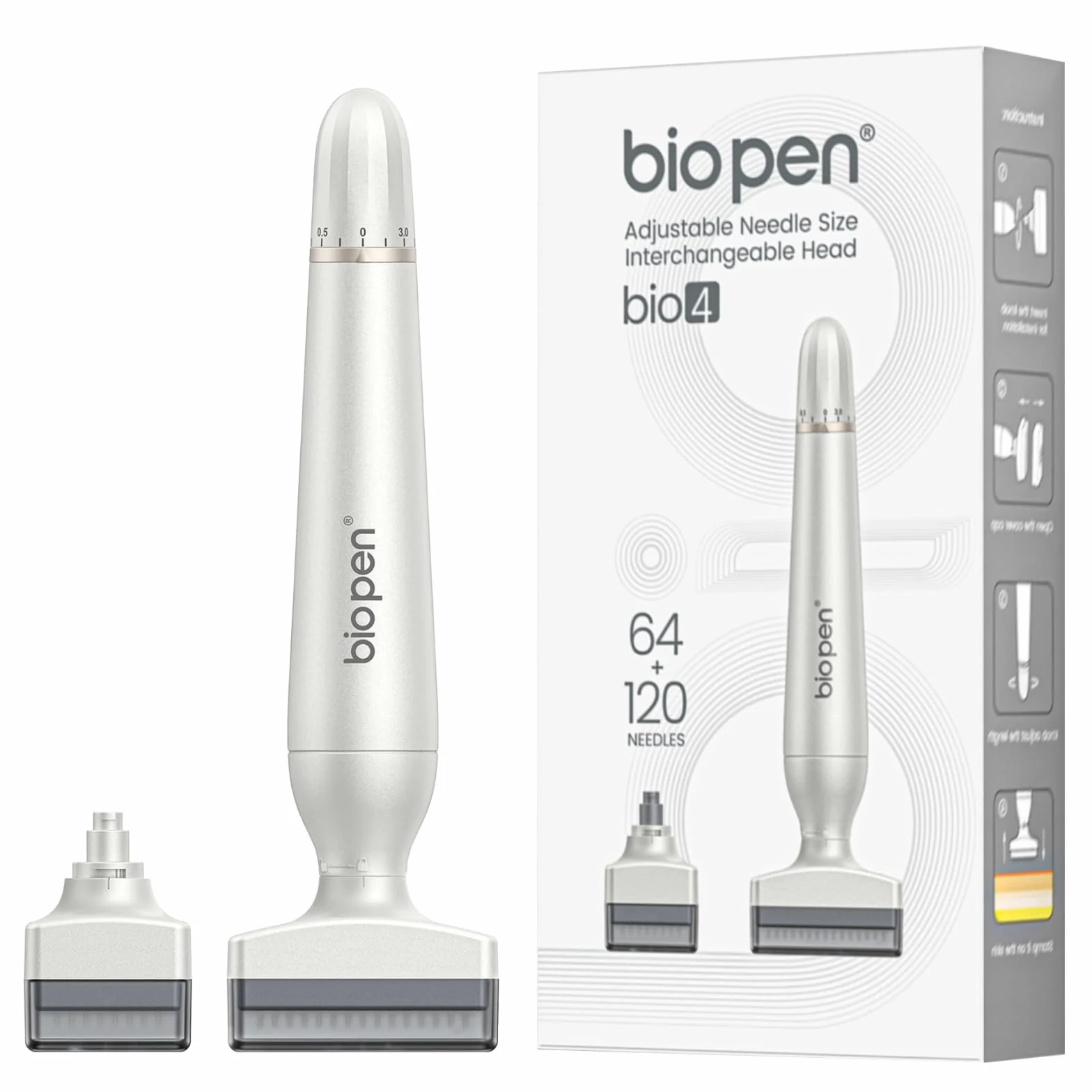 Derma Stamp 2 w 1 Upgrade 2025 – wymienne głowice, 64 piny + 120 pinów, regulacja 0-3,0 mm, mikroigłowanie, przeciw przerzedzaniu włosów, idealny prezent na Święto Dziękczynienia i Boże Narodzenie