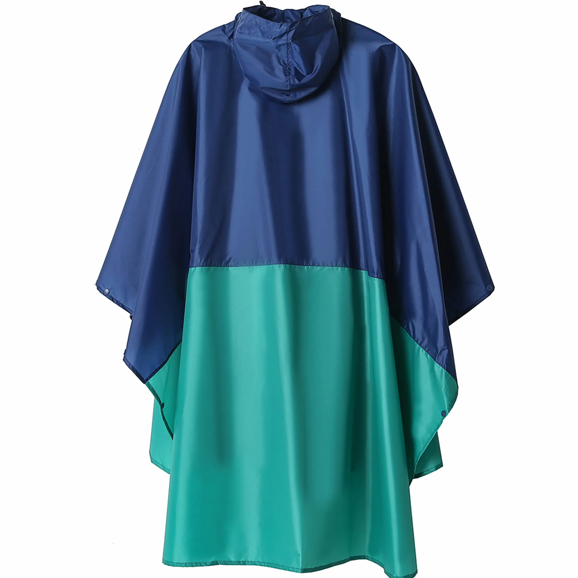 SaphiRose Unisex Rain Poncho Raincoat Hooded for Adults Women with Pockets (Green-Blue)