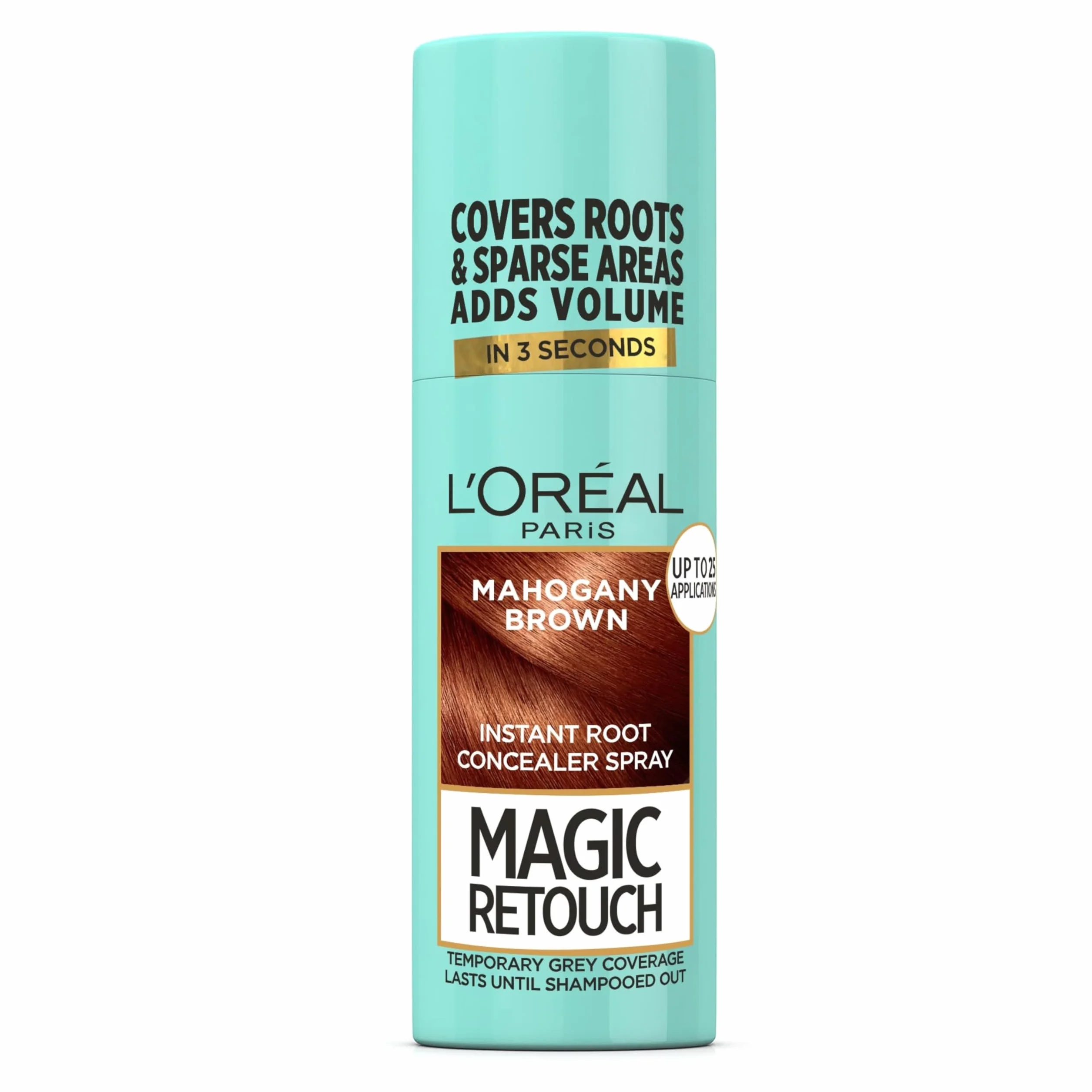 L'Oréal Magic Retouch Instant Root korektor w sprayu, idealny do odświeżania szarych korzeni, 75 ml, kolor: brązowy mahoniowy