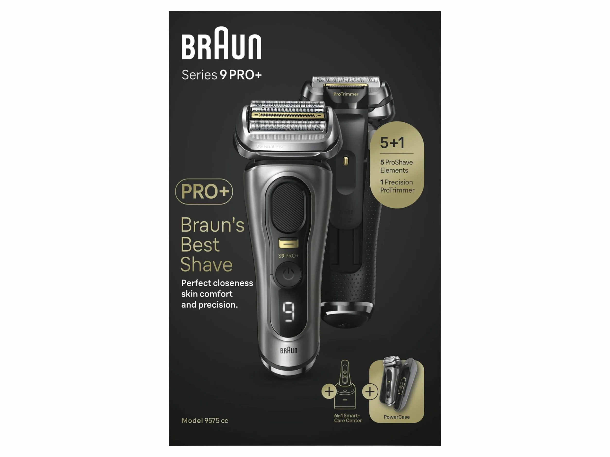 Braun Series 9 Pro 9575cc golarka elektryczna z 5 elementami stacja czyszcząca etui