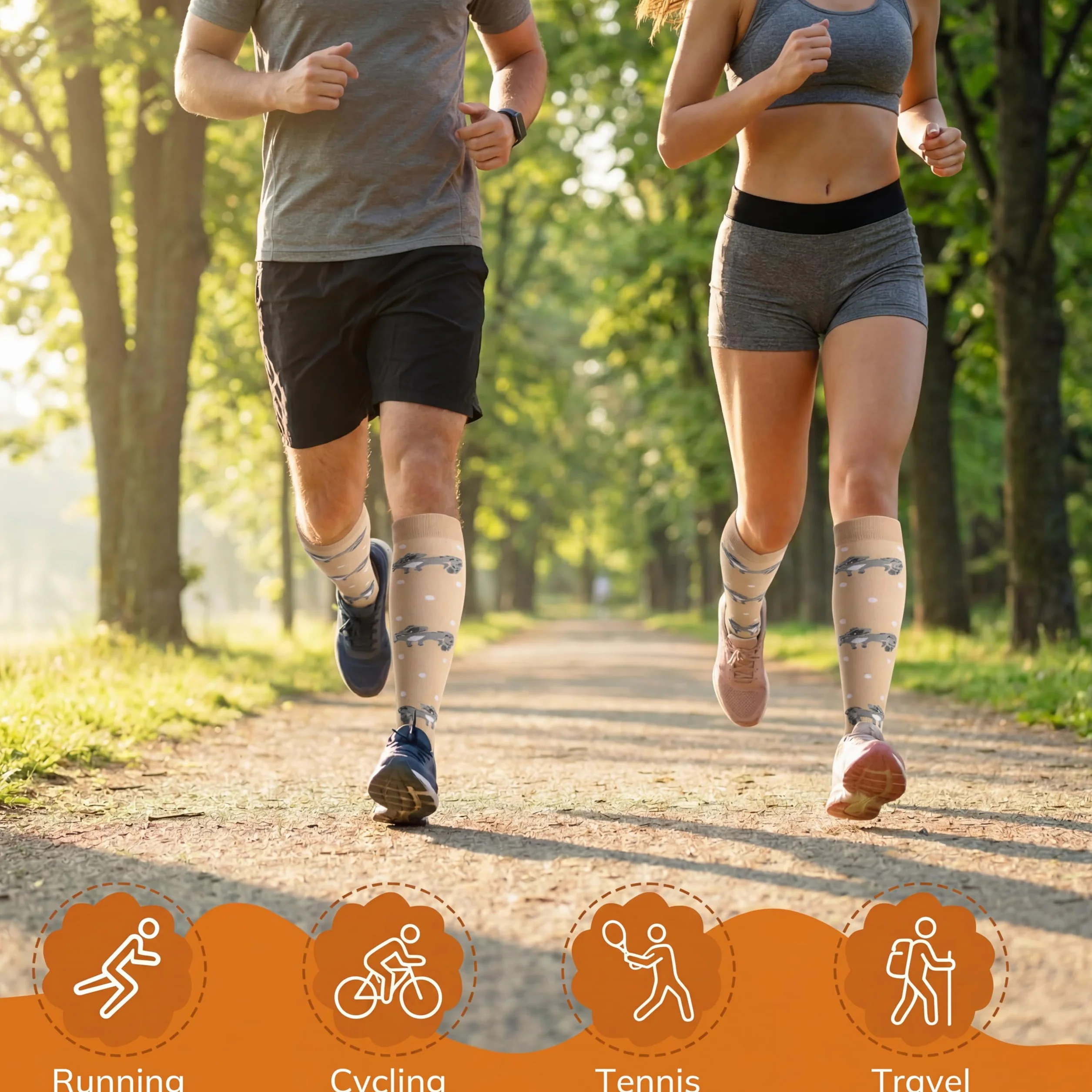 Skarpety Kompresyjne (7 Para) dla Kobiet a Mężczyzn Cyrkulacja 20-30mmhg Kolana High Sock to Najlepsze Wsparcie dla Biegania Atletycznego, Jazdy na Rowerze