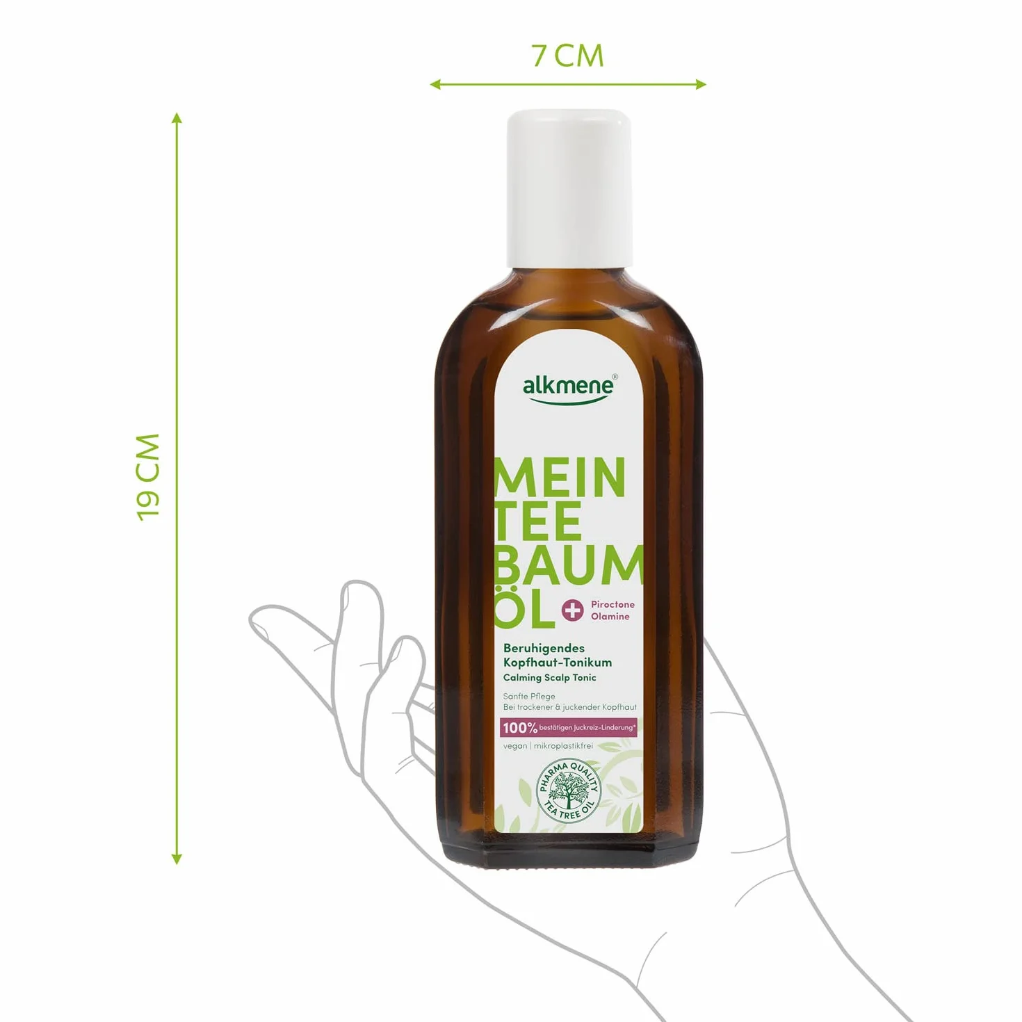 alkmene Olejek z drzewa herbacianego, tonik do skóry głowy, łagodzi swędzenie, 100% potwierdzony, 250 ml – uspokajająca woda do włosów w przypadku suchej i swędzącej skóry głowy – naturalny olejek z