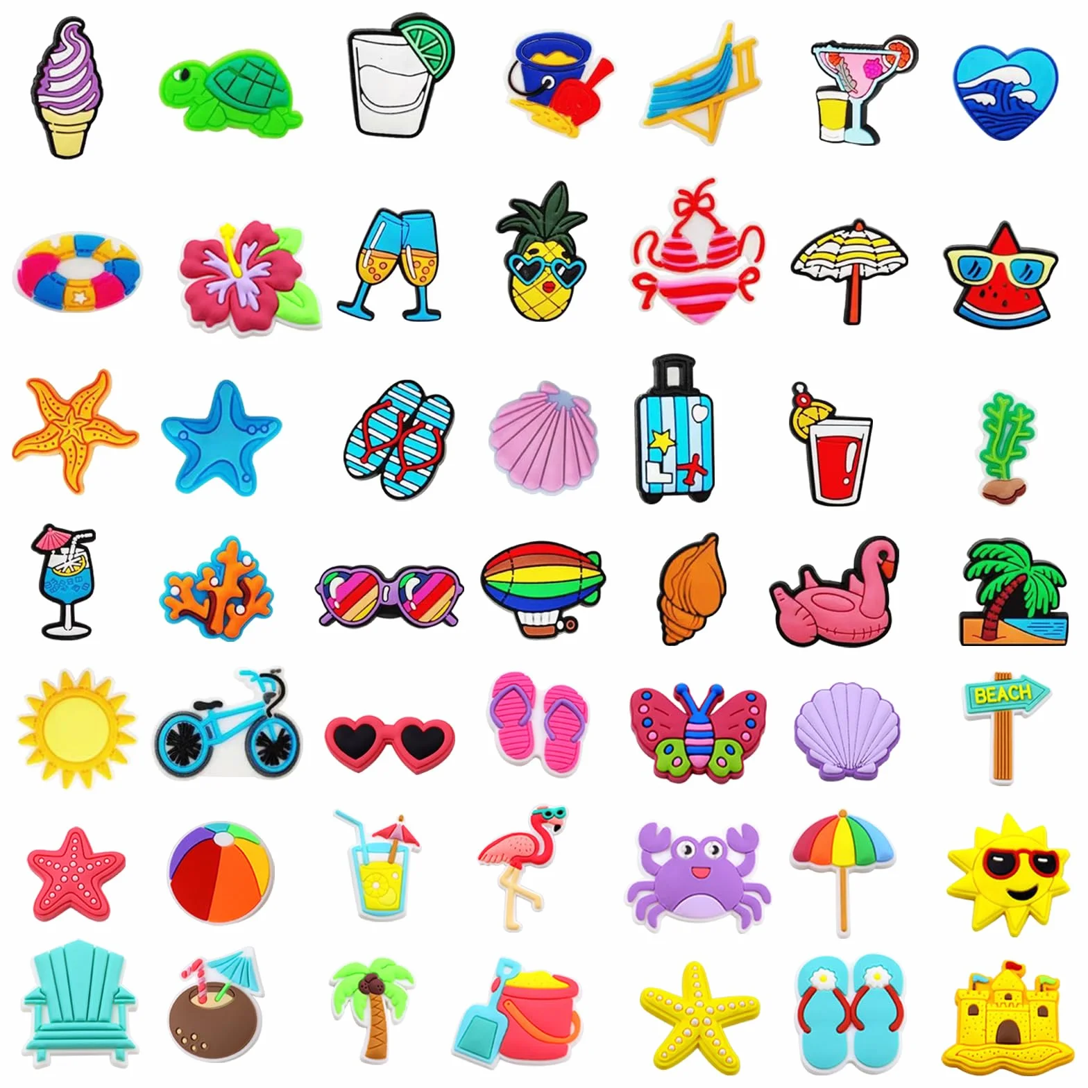50 sztuk charms do butów Crocs, ozdoby PVC, szpilki, dla dziewcząt i dorosłych