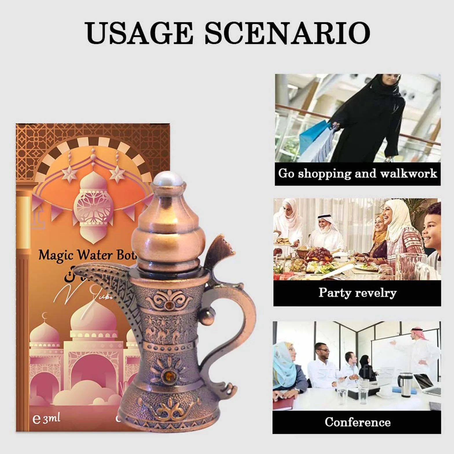 Luksusowe arabskie perfumy, egzotyczne bliskowschodnie perfumy damskie, ręcznie robione olejki perfumowe o długotrwałym zapachu, perfumy Her Eau De, orientalne piżmowe drzewo sandałowe, dla mężczyzn i