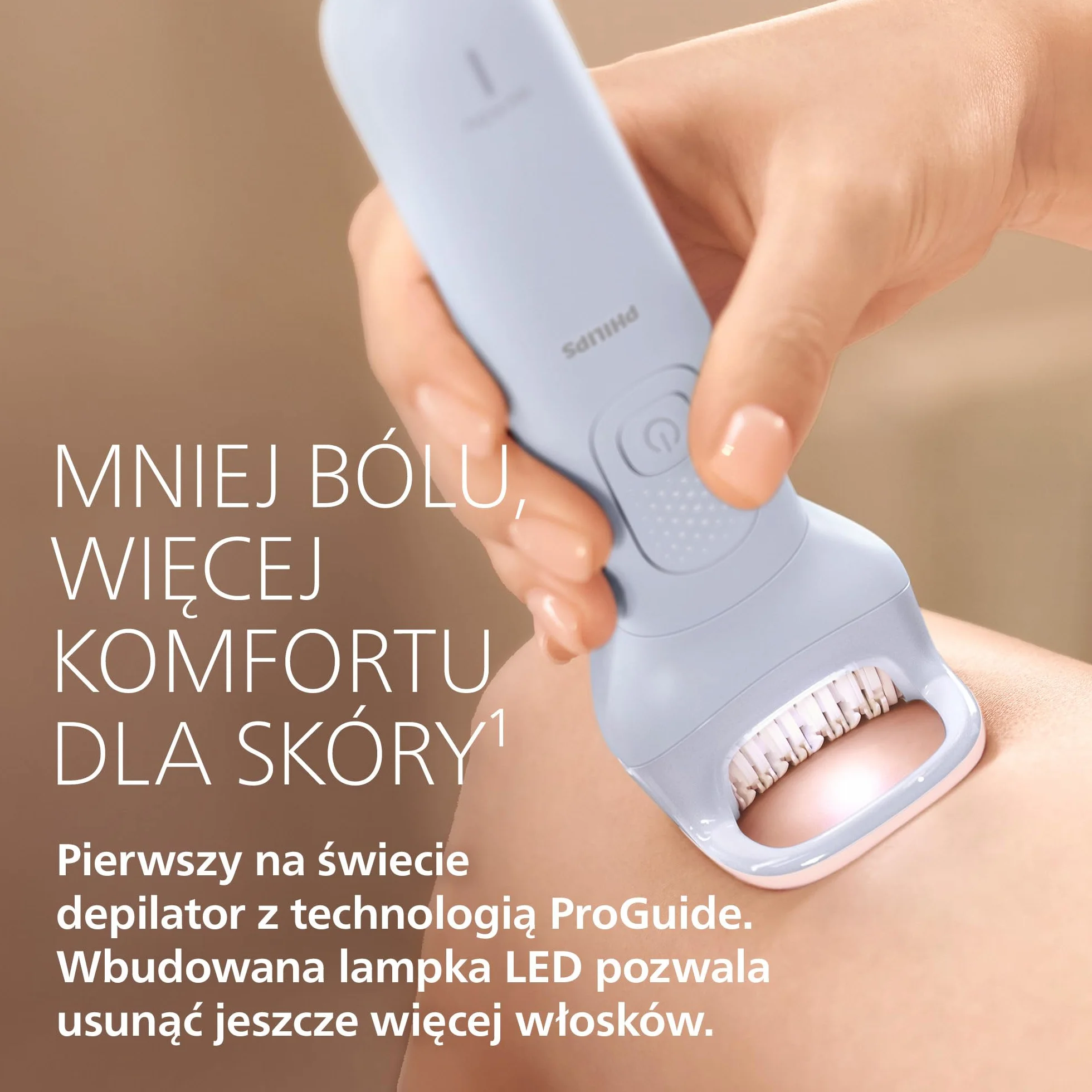 Philips Depilator z serii 8000 – bezprzewodowy depilator do użytku na mokro i na sucho, technologia ProGuide, 5 akcesoriów w zestawie, czas pracy do 60 minut, model BRE709/00