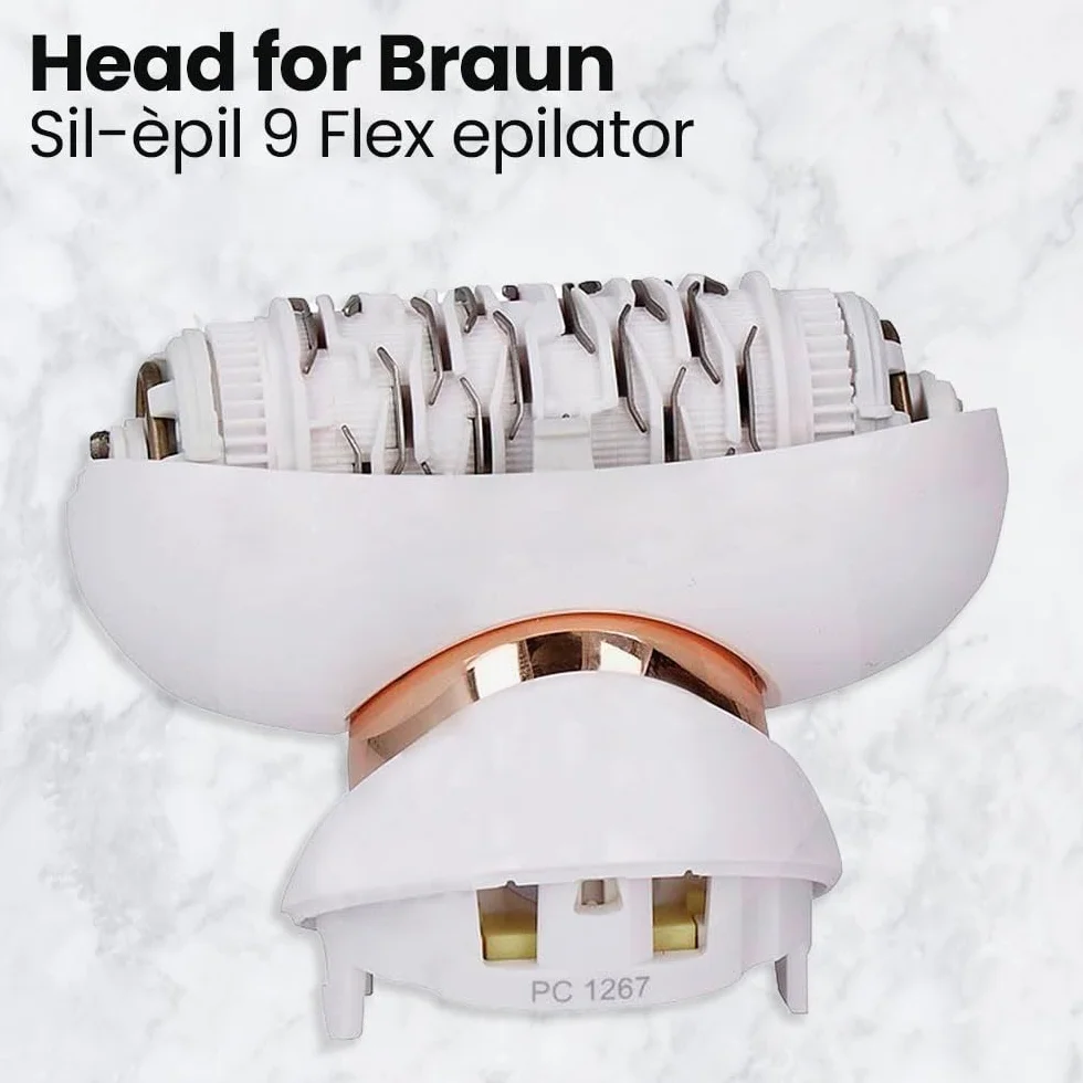 Anakel Home Wymienna Glowica 81719648 kompatybilna z Braun Silkepil 9 Flex, Elastyczna Głowica, Technologia Micro-Grip z 40 Pincetami