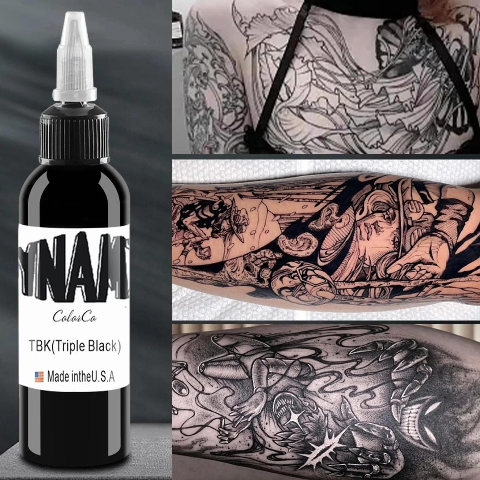 UMIKAkitchen Czarny tusz do tatuażu – permanentny makijaż ciała do podszewki i cieniowania tatuażu (30 ml)