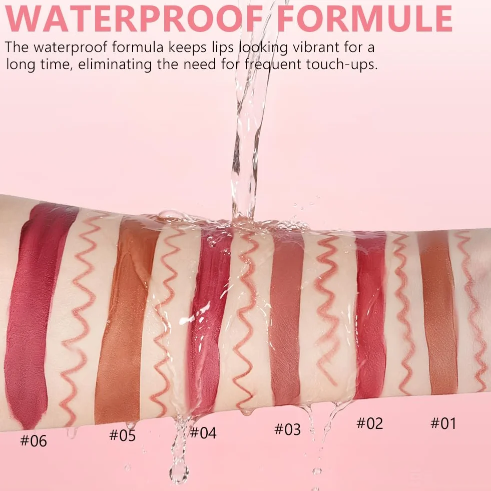 Lip Liner Stain, konturówka do ust 2 w 1 i błyszczyk do ust z dwoma końcówkami, wodoodporna plama do ust Peel Off Finish o wysokiej pigmentacji i gładkości, konturowanie, do wszystkich rodzajów