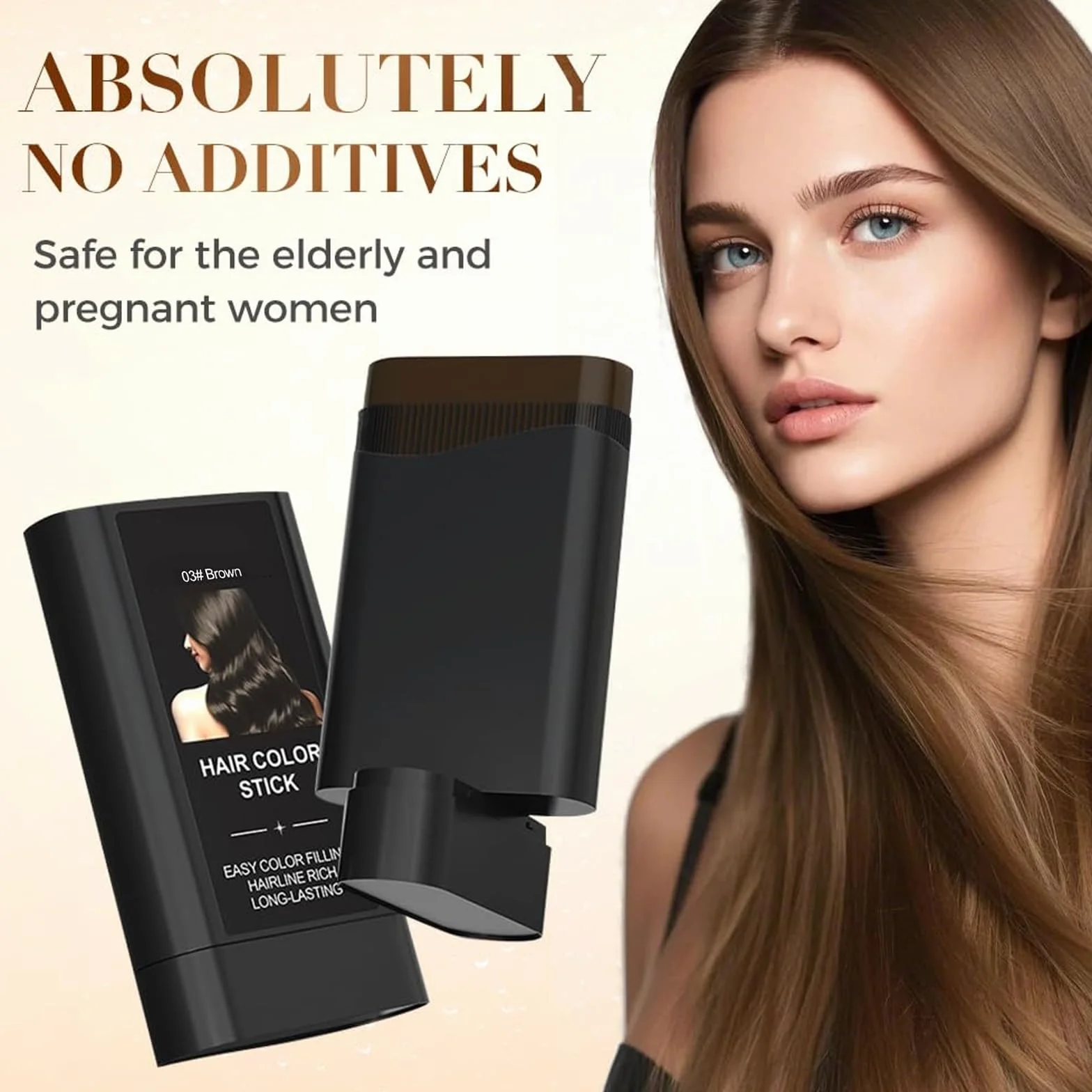 Hair Dye Comb, natychmiastowy kij do koloryzacji z wbudowanym grzebieniem, odporny na pot i farbowanie włosów, do zakrycia włosów, mężczyzn i kobiet (brązowy)