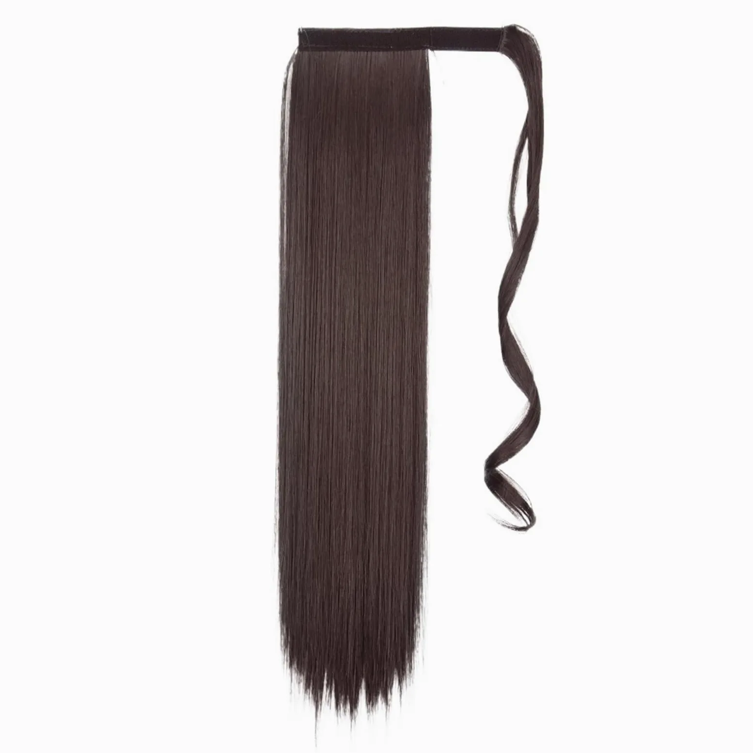 Peruka 22''34'' Long Straight Ponytail Wrap Around Clip In Extensions Black Hairpiece Headwear(Color3,34Inches 85cm)