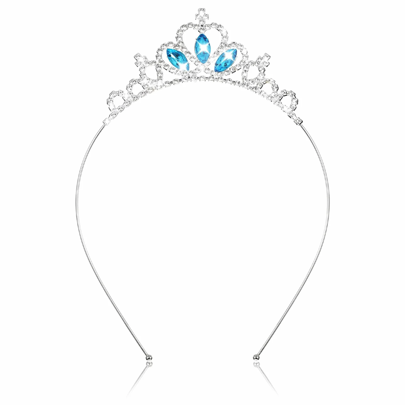 AUZUO diadem księżniczki, diadem, diadem, kryształowe tiary dla dziewczynek, małych dzieci, korona, stras, opaska na czoło, srebrna diadem dla kobiet, dziewcząt, na urodziny, wesele, Halloween