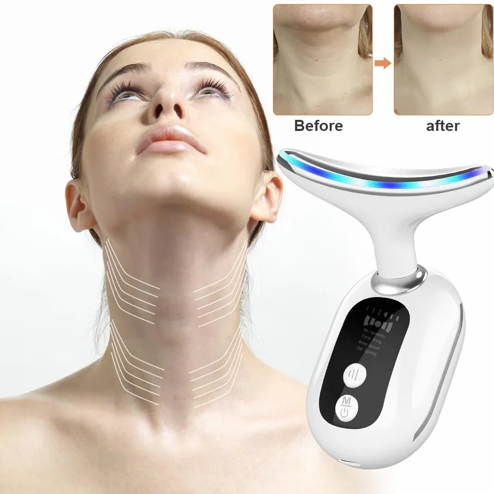 Masażer do twarzy z 4 trybami, ciepło V Face Beauty Meter aparatu do masażu szyi, elektryczny Jawline Trainer przeciwzmarszczek i oczyszczania