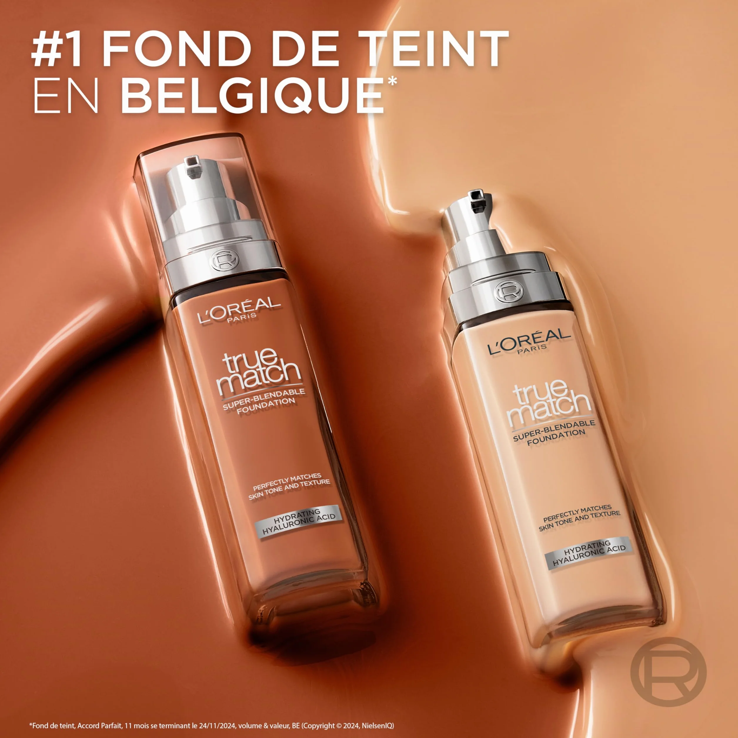 L'Oréal Paris True Match trwały podkład do twarzy w płynie, pielęgnujący z kwasem hialuronowym, SPF 17, 6.N Honey, 30 ml
