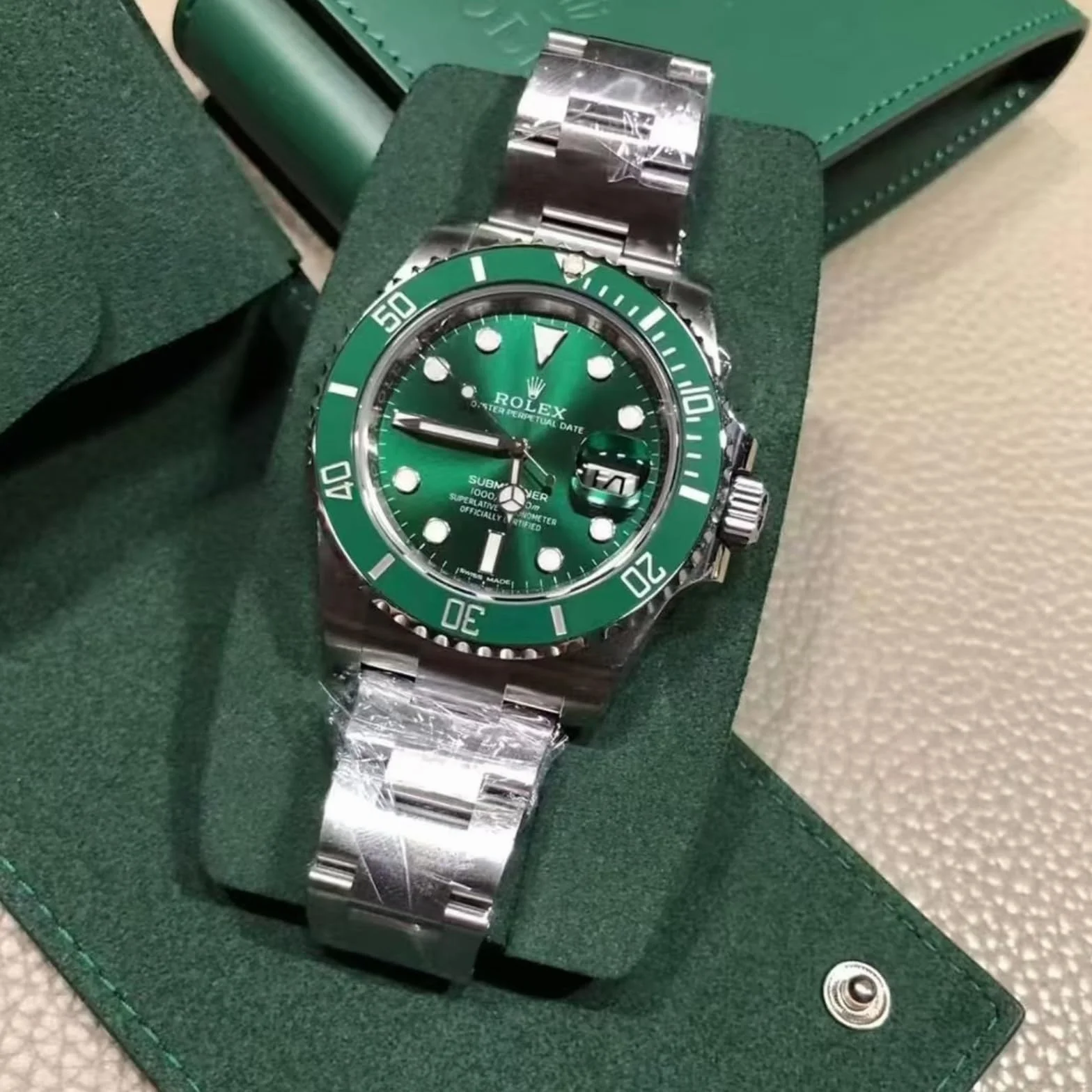 Przenośna Przechowywanie Torba Zegarek Zielony Podróż Etui Miękkie Wnętrze Poduszka Uchwyt Zegarek Pojedynczy Czasomierz Organizer Futerał dla Rolex
