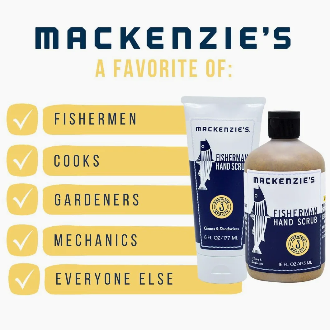 MacKenzie's Fisherman Hand Scrub 6oz - środek do czyszczenia rąk i odświeżacz powietrza - prezenty dla wędkarzy, kucharzy i ogrodników