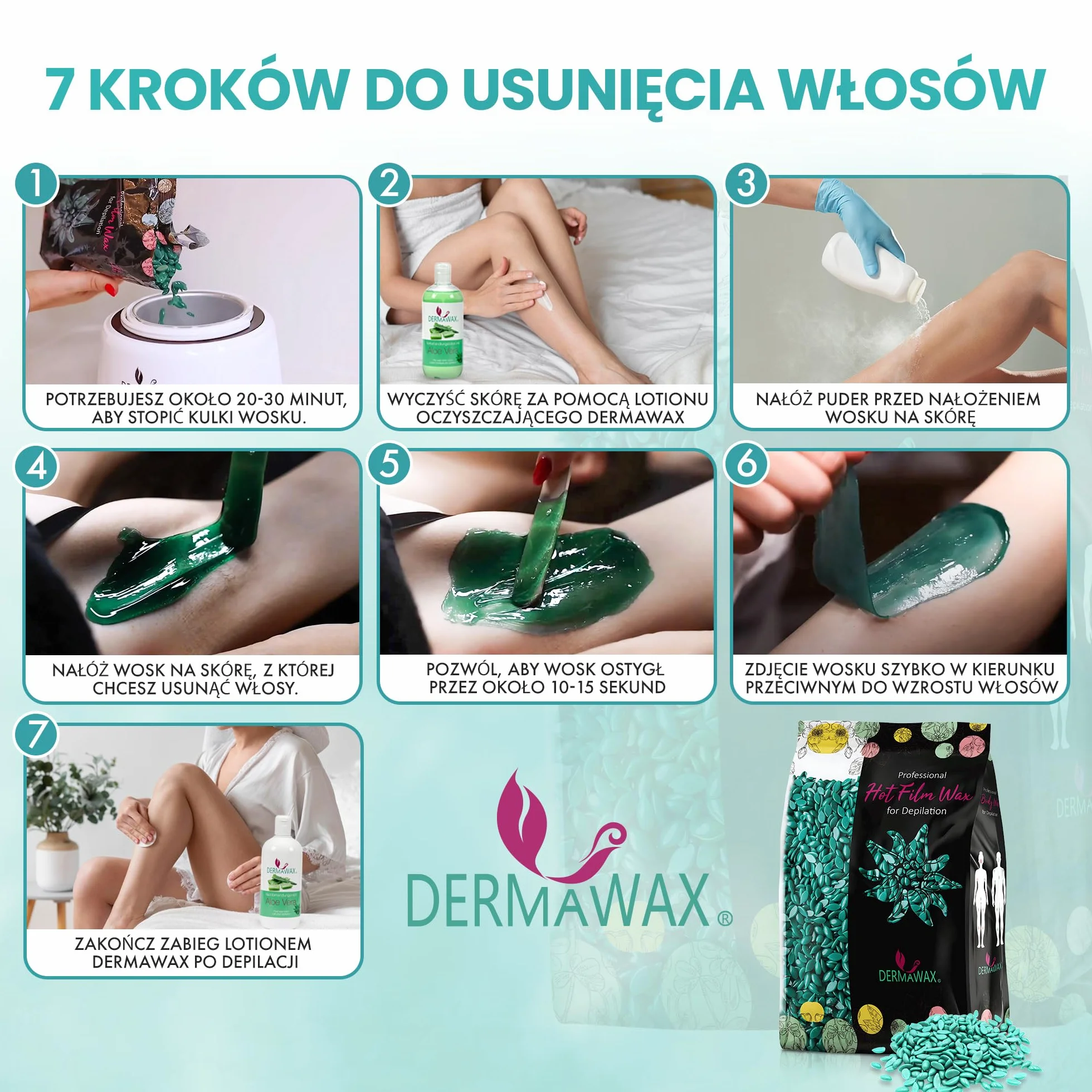 Dermawax Black Series Azulen Film wosk do usuwania włosów całego ciała