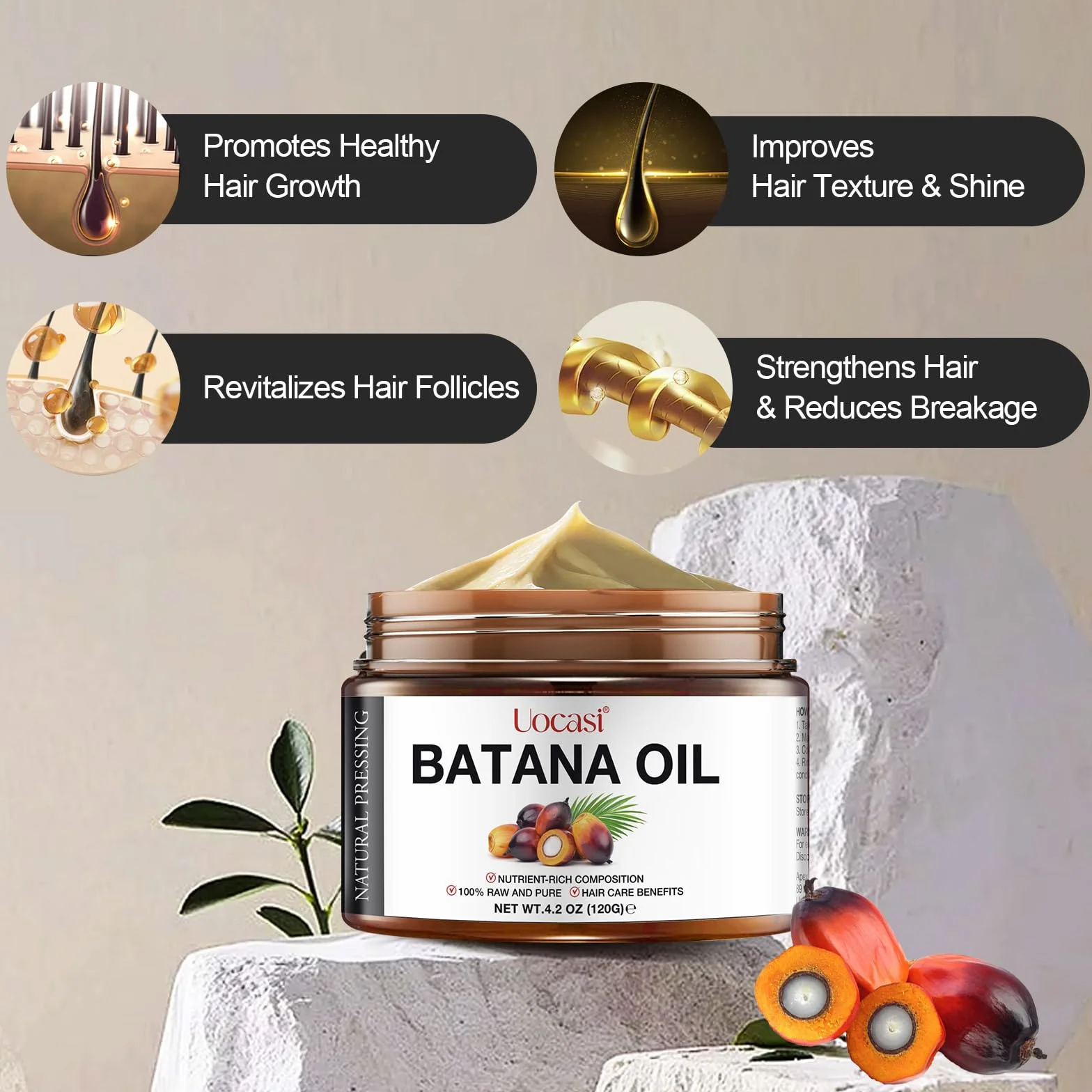 Surowy olej batana 120g naturalny czysty organiczny do wzrostu włosów