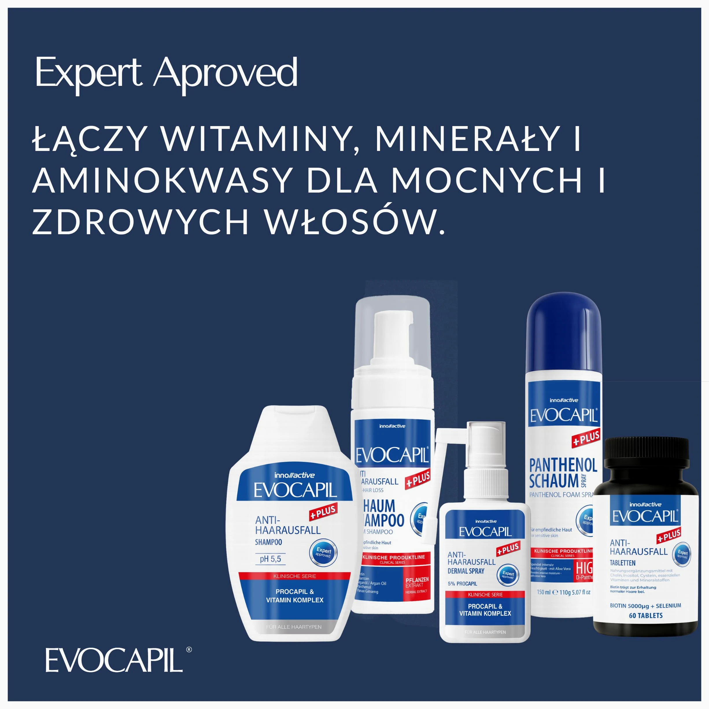 3 LOT Evocapil Plus Intensywna wzmocniona formuła po przeszczepie włosów (3 x 60)
