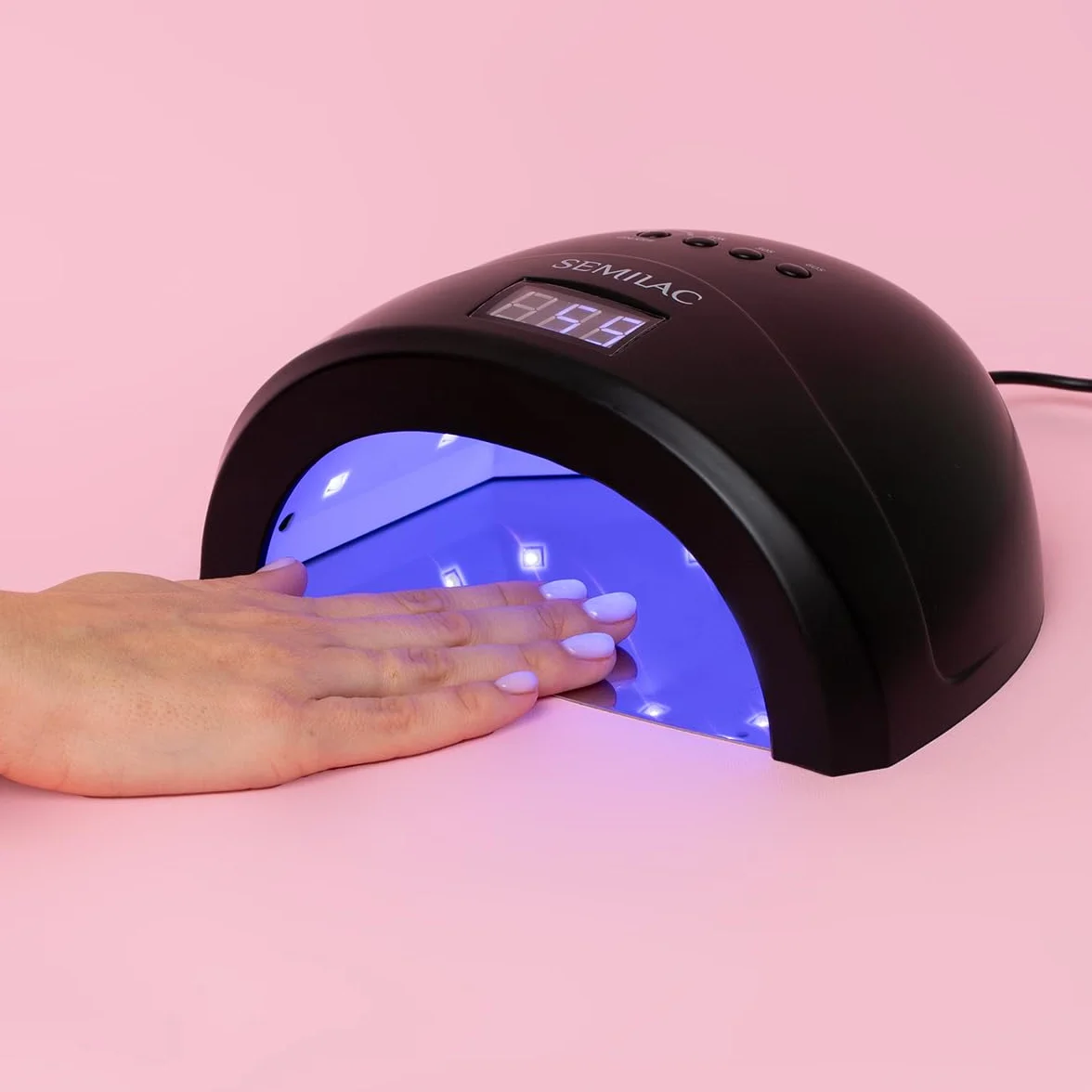 Semilac Lampa Uv Led Do Paznokci Manicure Pedicure Hybrydy All Black 24w/48