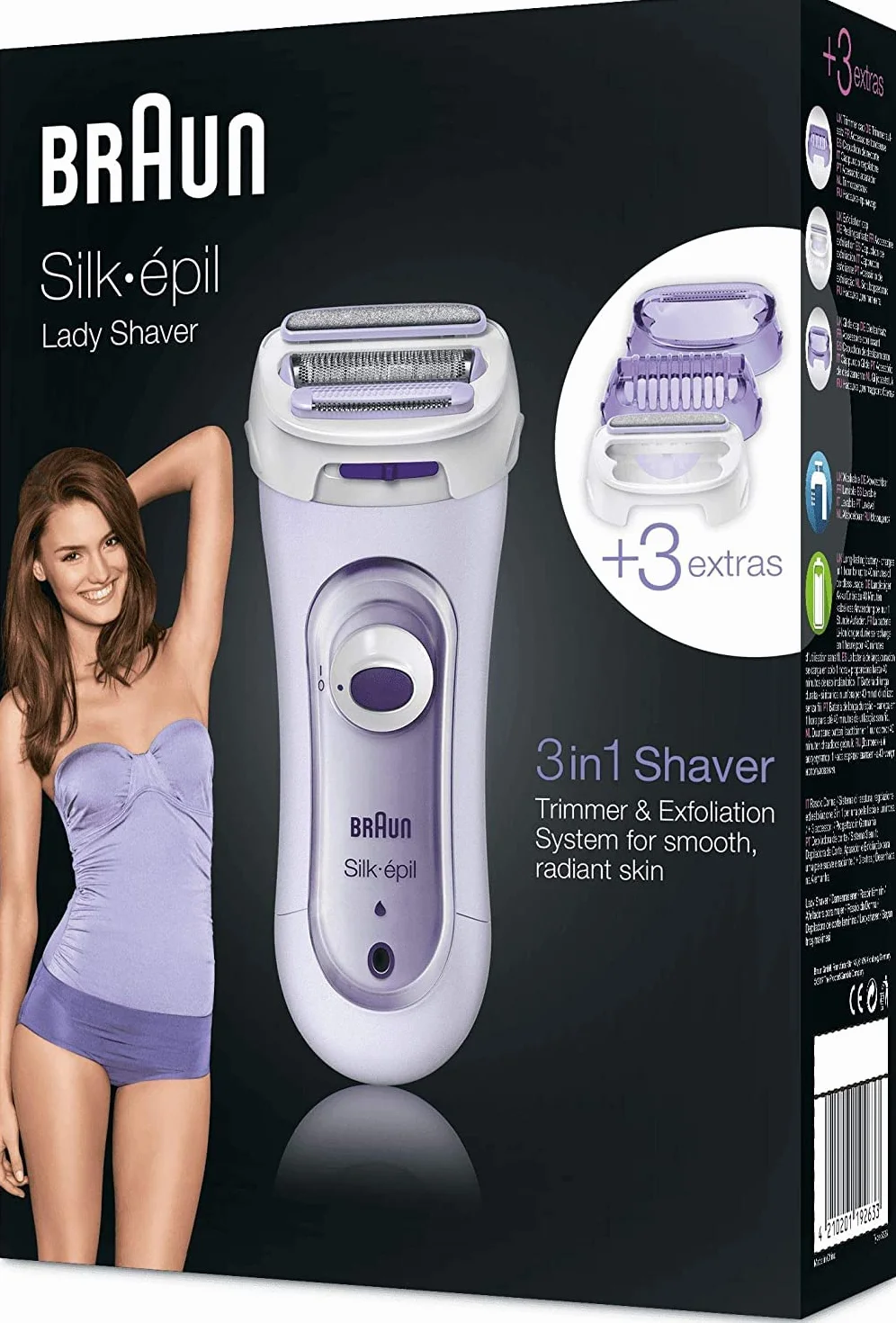 Braun Silk-epil Lady Shaver 5-560 Bezprzewodowa Elektryczna Golarka Damska, Liliowy