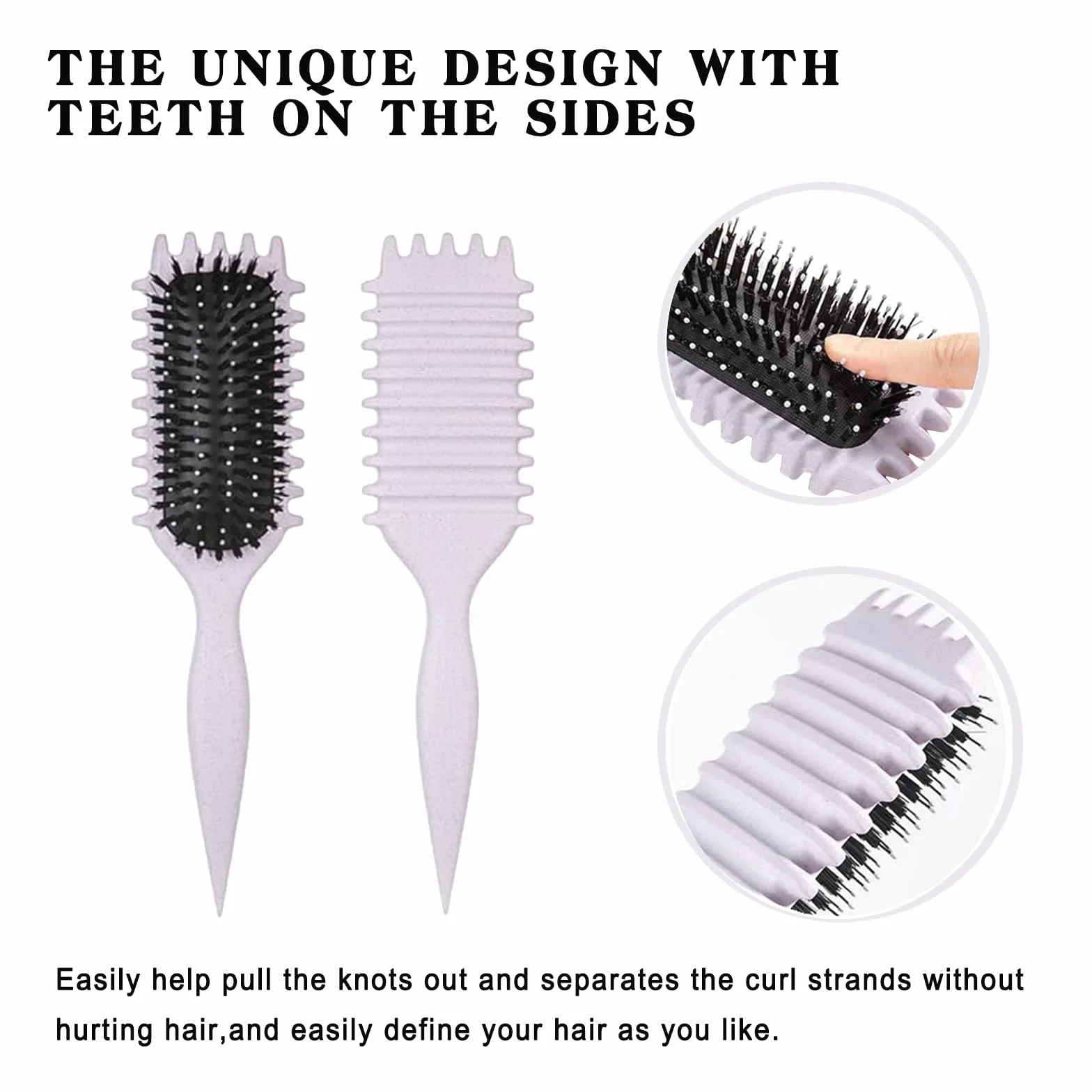 Definicja Curl Brush, Boul Styling do zwijania, kształcenia i projektowania loków (# kolor beżowy, paski)