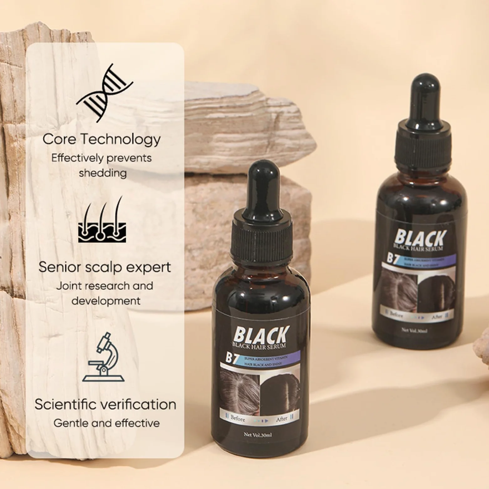 2 sztuki serum do wzrostu włosów, olejku do włosów, promowanie naturalnej wzrostu, zdrowego i mocnego, zapobiega wypadaniu włosów, sprawia, że włosy są gładsze, czarne i lśniące
