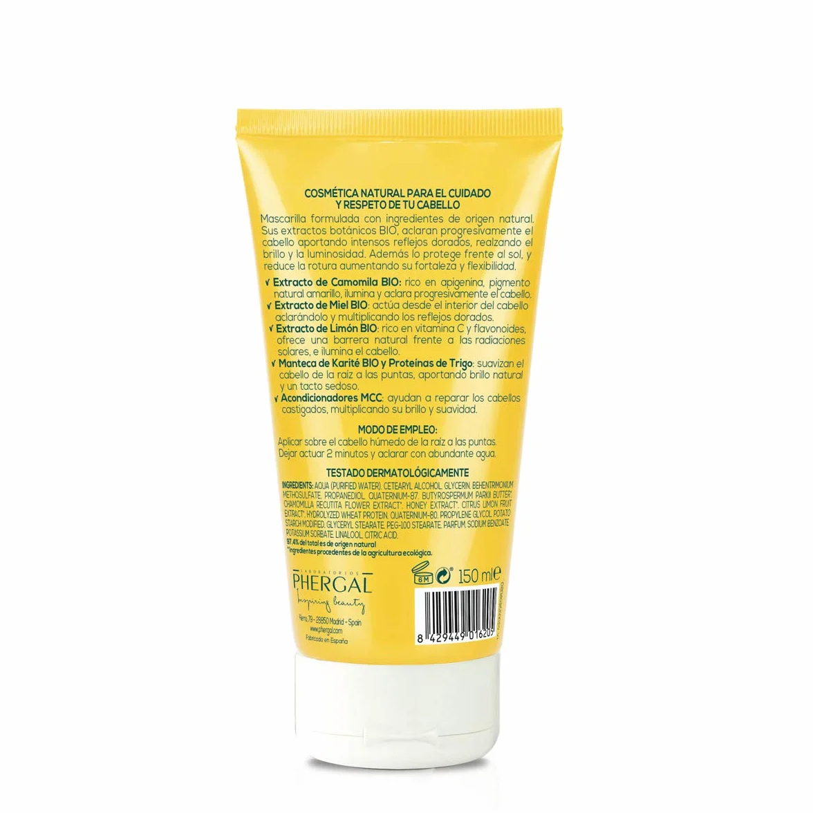 Naturtint Maska rumiankowa, progresywnie rozjaśnia blond włosy, zapewnia intensywne złote odbicia, odżywka i rozczesywanie, przeciw puszeniu się, 97,8% naturalnych składników, 150ml