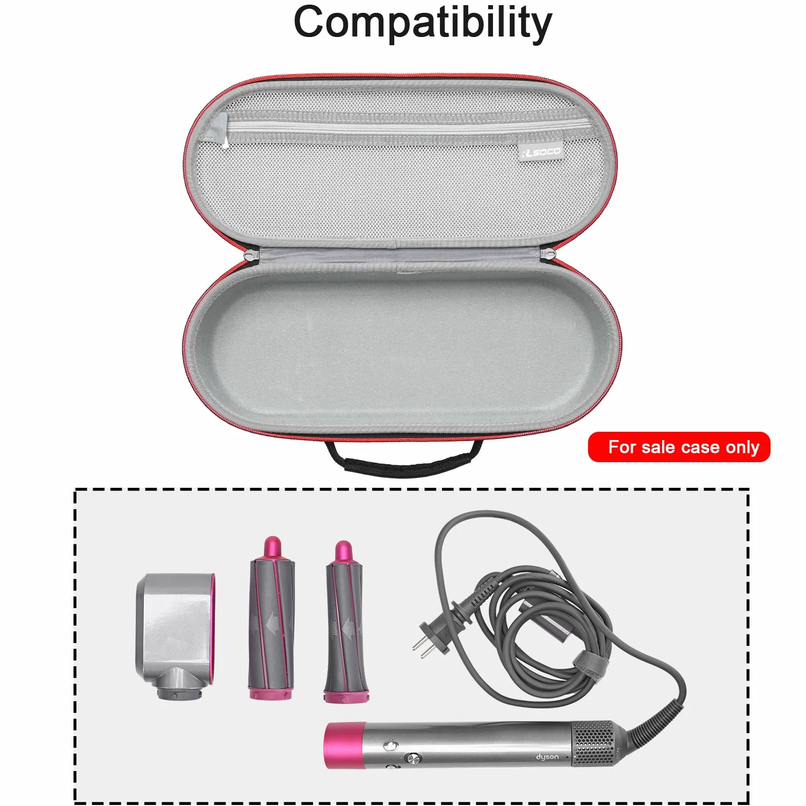 RLSOCO Etui do Dyson Airwrap & Nowy Dyson Airwrap - Czarny (Tylko Walizka)