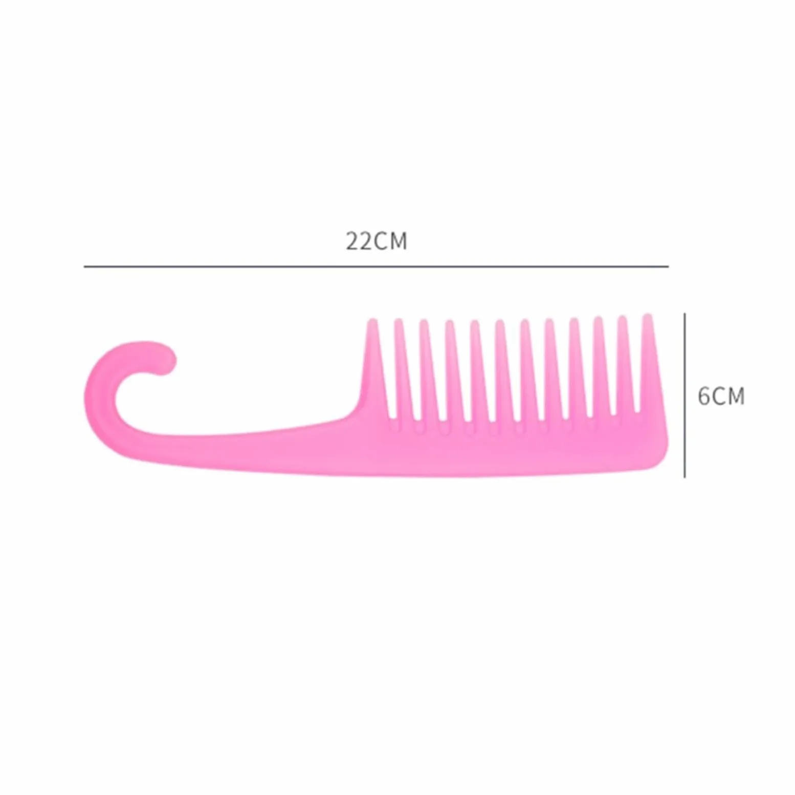 DieffematicSZ Grzebień Wide Tooth Comb Big Curl Hair Comb PP Plastic Curved Hook Big Tooth Comb