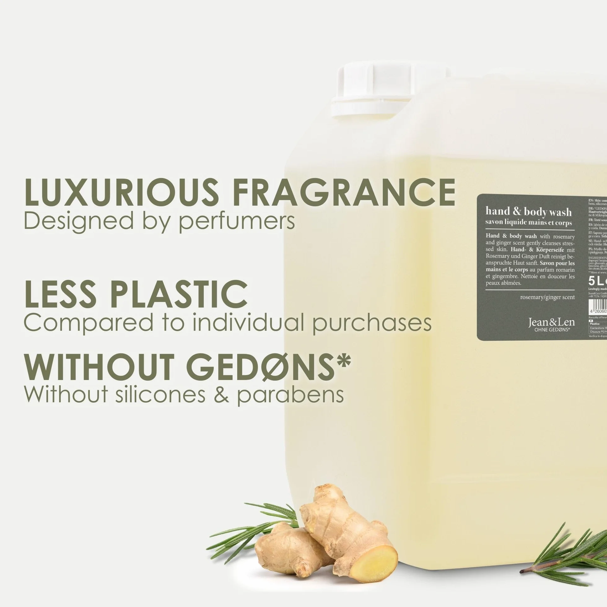 Jean & Len Rosemary & Ginger Mydło w Płynie, 5 L