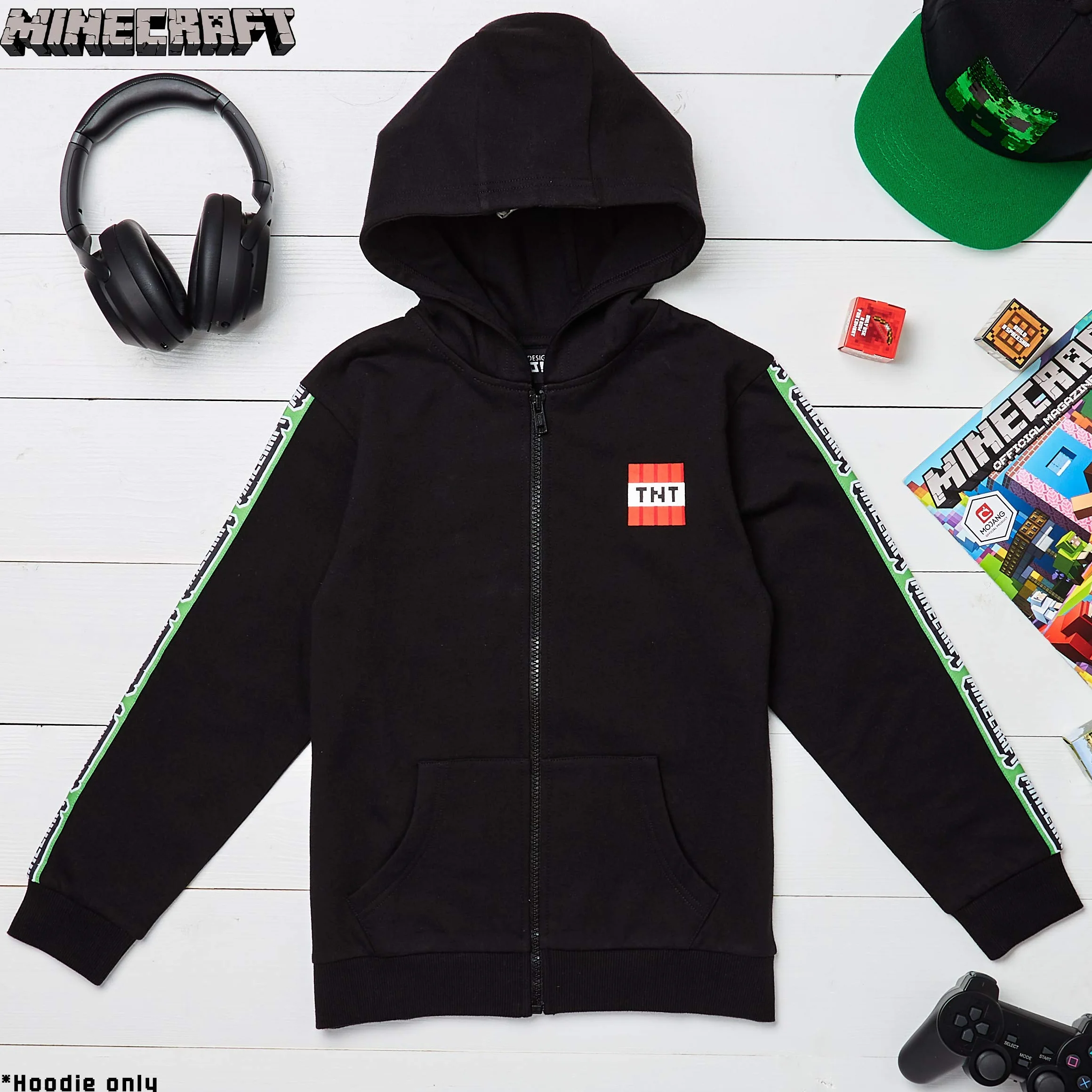 Minecraft Bluza z kapturem dla chłopców, bluza z kapturem z zamkiem błyskawicznym, wygodna, długa bluza z długim rękawem i kapturem, prezenty dla graczy, dla chłopców, dziewcząt, nastolatków w wieku 5–14 lat