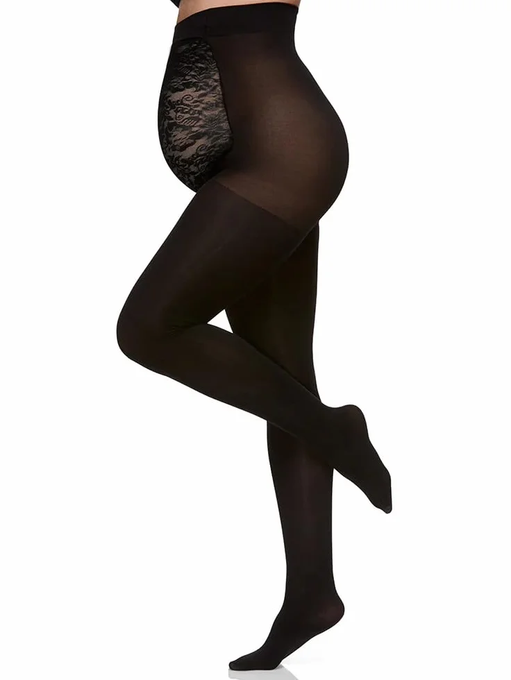 Berkshire Women's Maternity Opaque Pantyhose - Sandalfoot 5701, czarny, D