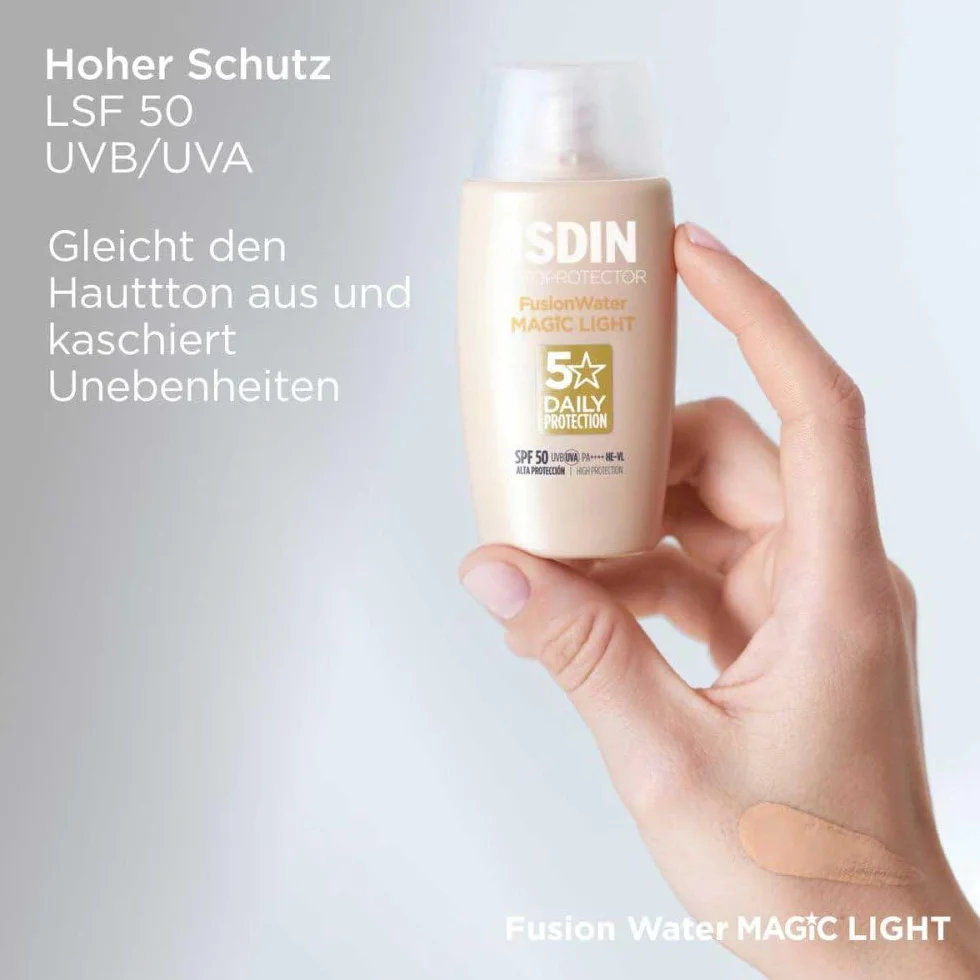 ISDIN Fusion Water Color Light SPF 50 kolorowy krem przeciwsłoneczny do twarzy 50 ml