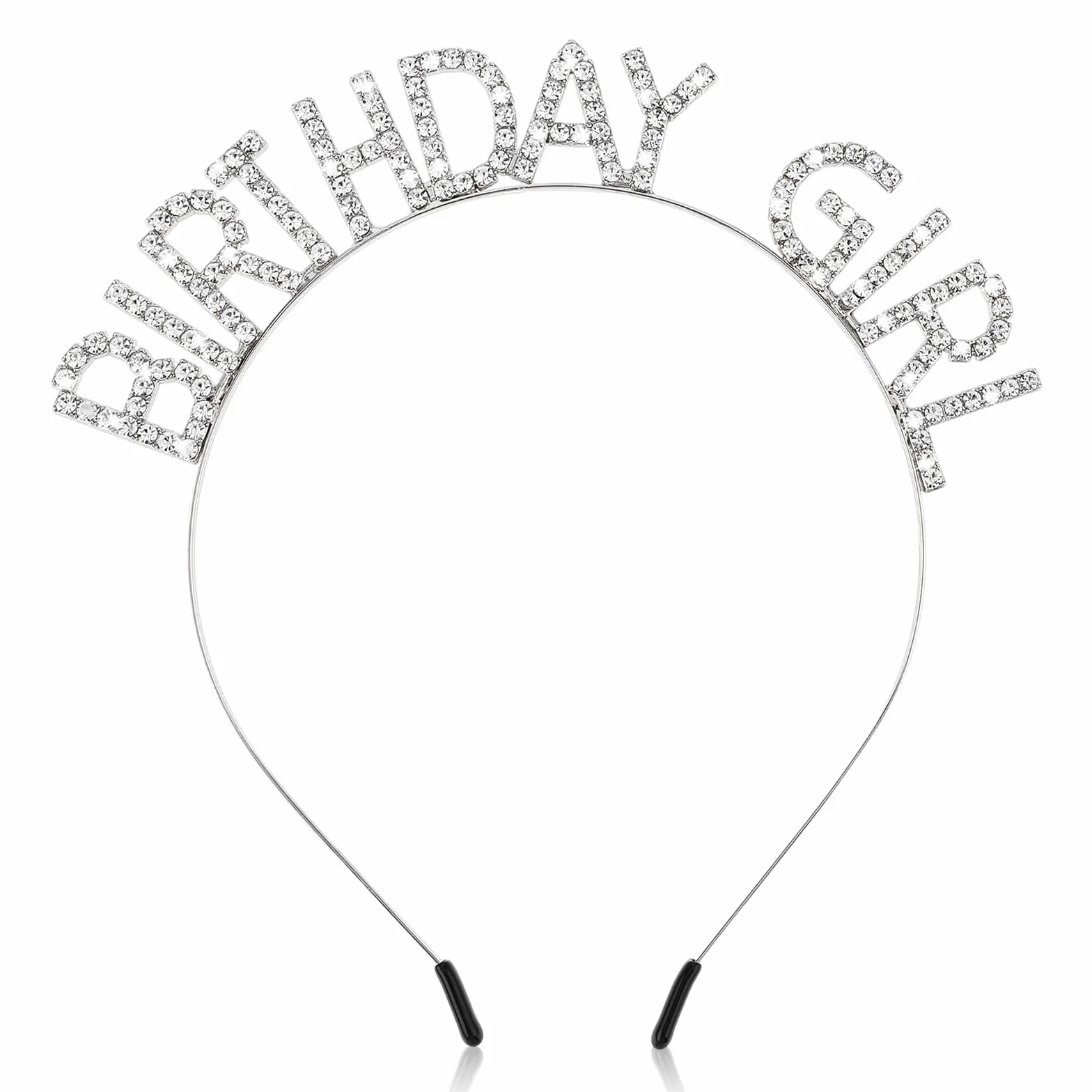 Jeffdad Urodzinowa opaska na czoło dla dziewcząt, ozdoba na głowę, ozdoba na głowę, stras, dla księżniczki, tiara, Happy Birthday, akcesoria dla kobiet, dziewcząt, na imprezę, dekoracja