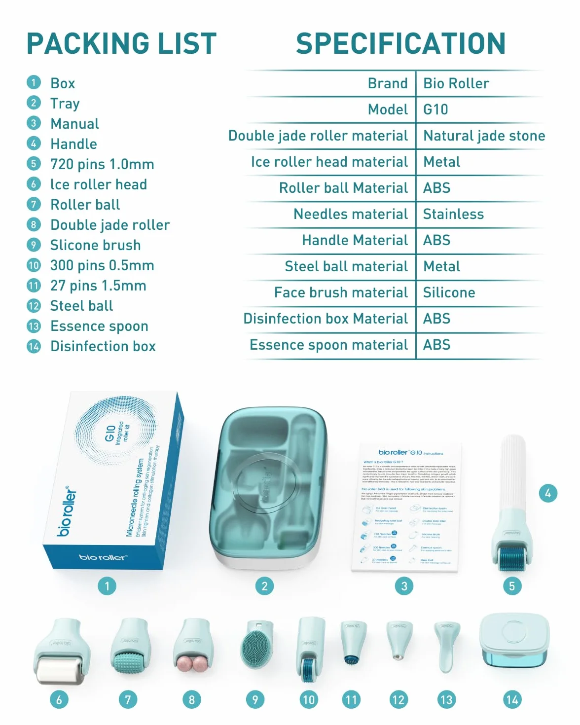 Derma Roller zestaw do mikroigłowania 720 pinów 0,5 mm przeciw zmarszczkom